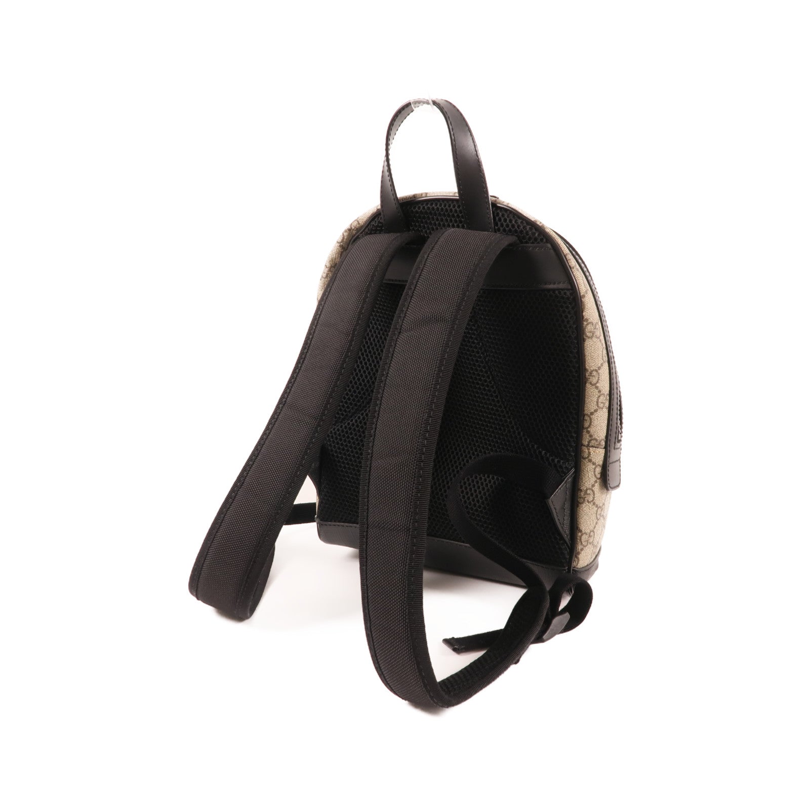 GUCCI 塗層帆布GG Supreme Backpack銀扣背包