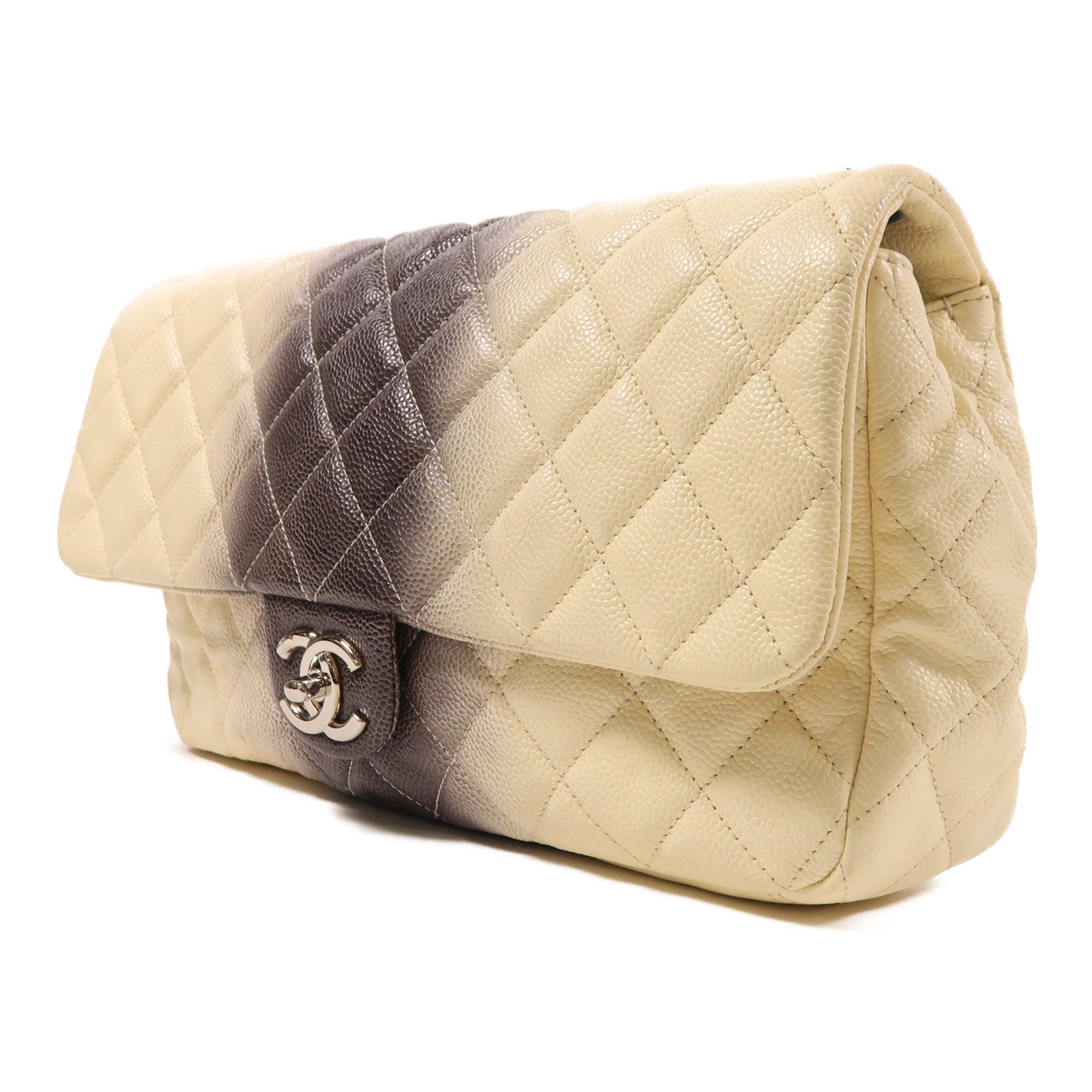 CHANEL 牛皮皮革Shoulder Bag銀扣肩背袋