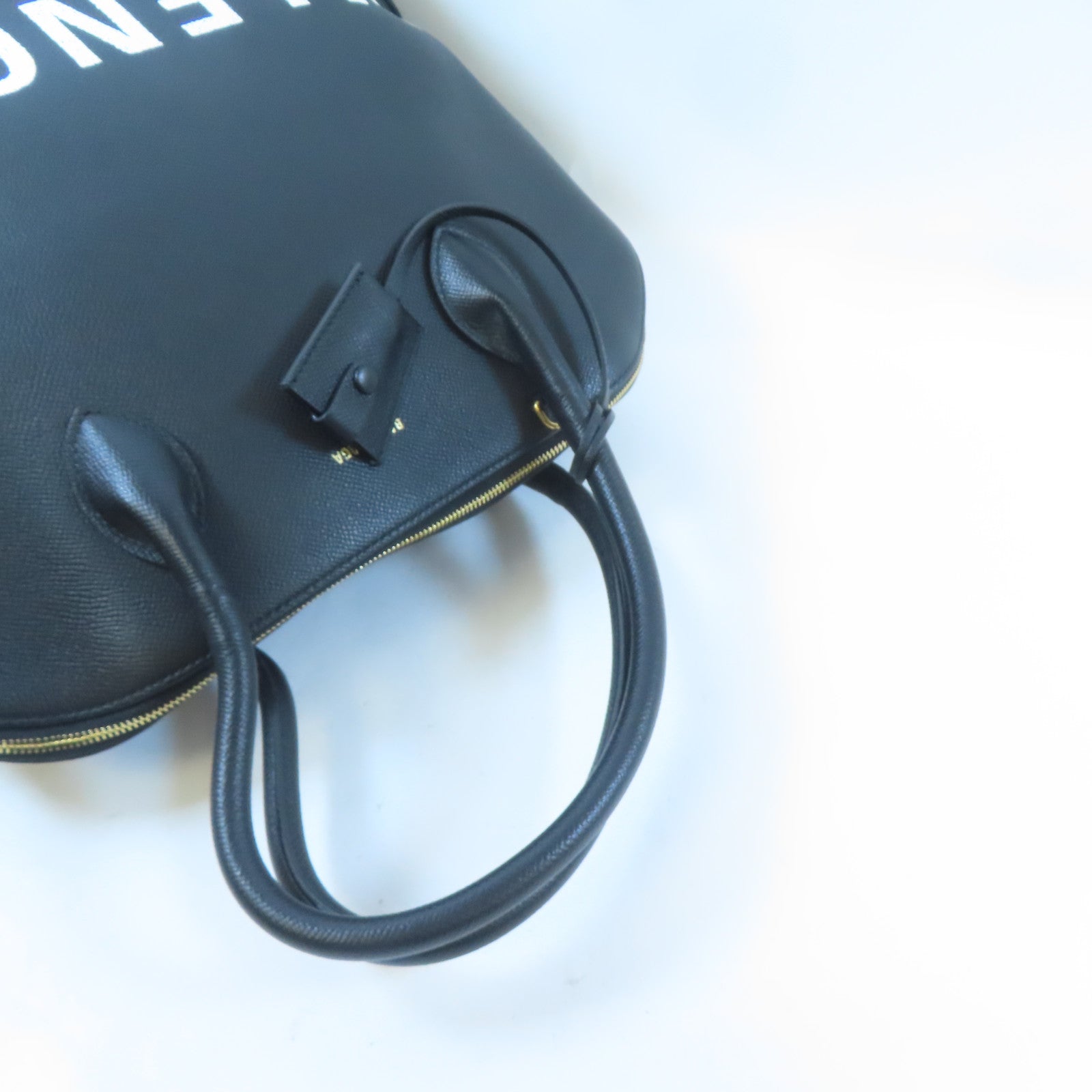 BALENCIAGA 牛皮皮革Ville Top Handle Bag金扣手挽肩背兩用袋黑色