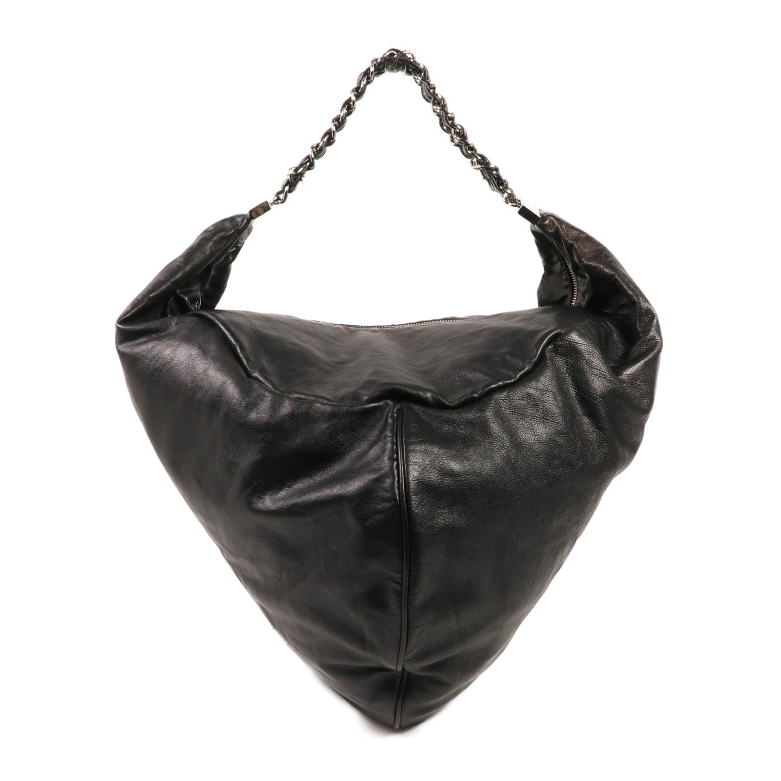 CHANEL 牛皮皮革Shoulder Bag銀扣肩背袋