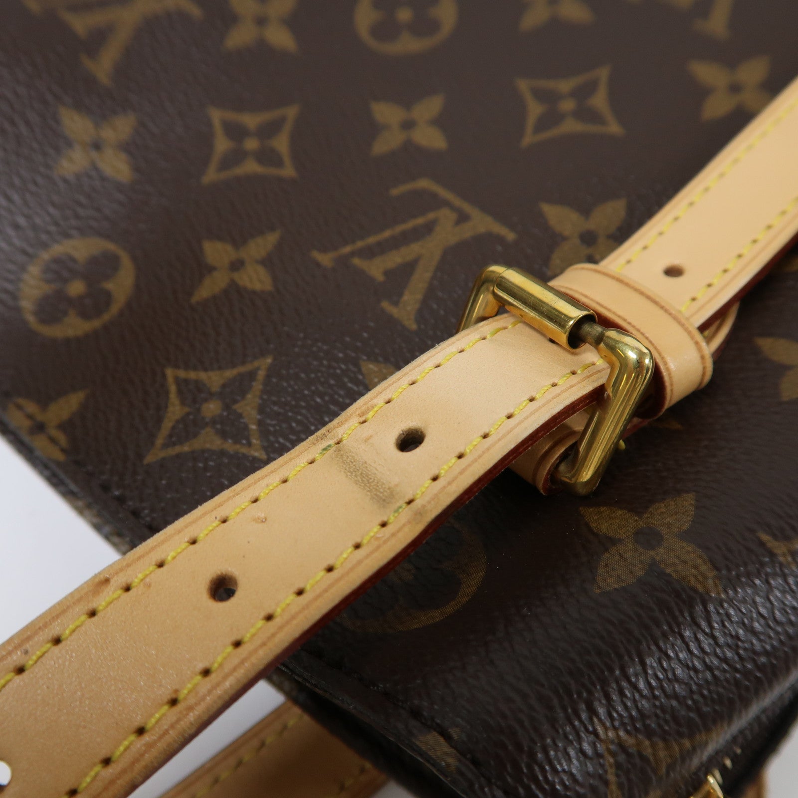 LOUIS VUITTON Monogram Voltaire金扣手挽袋啡色