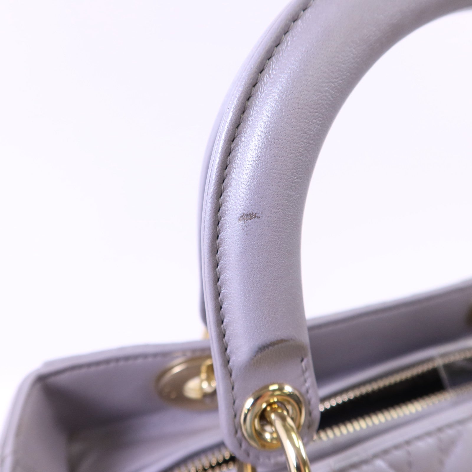 Dior 羊皮皮革Lady Dior Medium金扣手挽肩背兩用袋