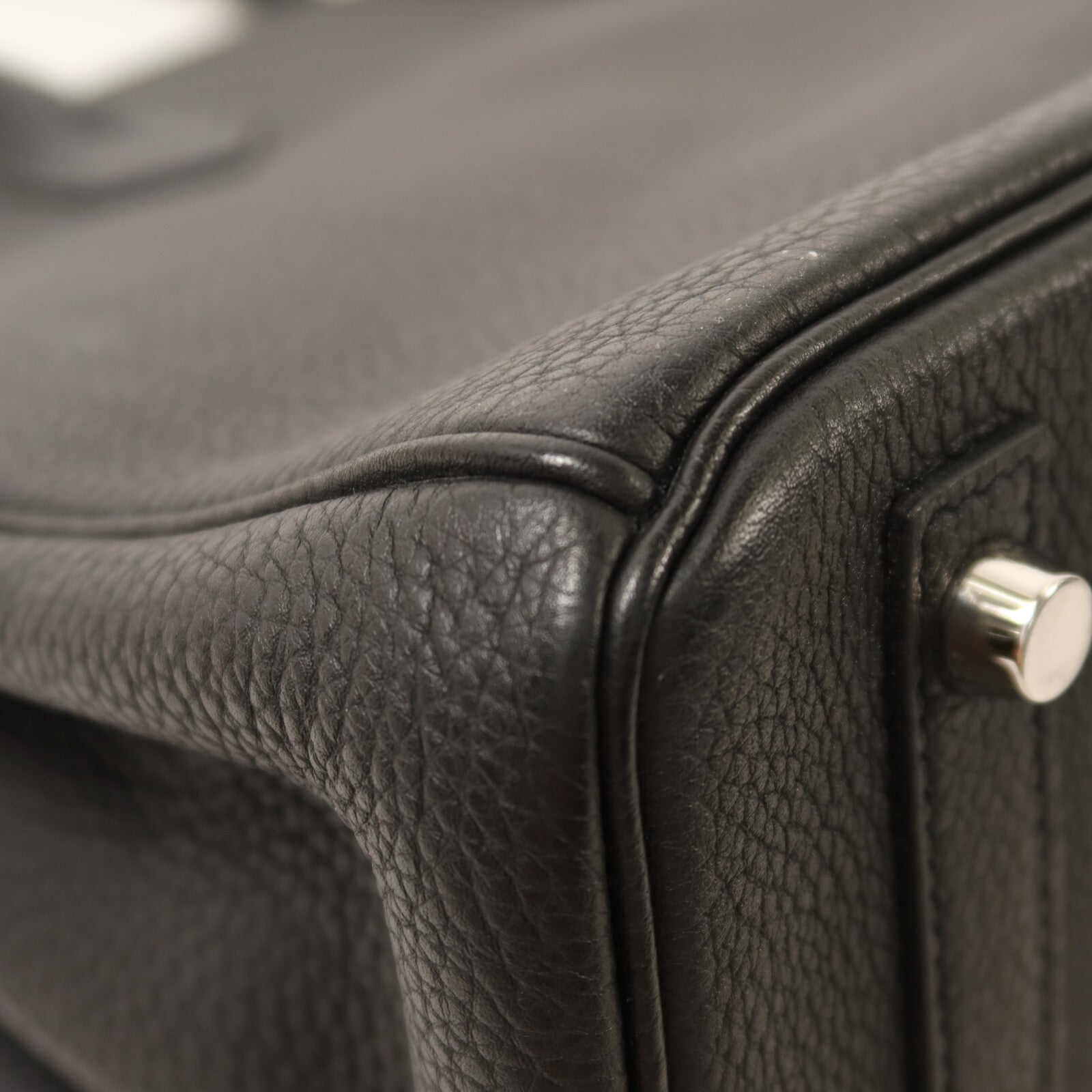 HERMES Togo皮革Birkin 30銀扣手挽袋Noir