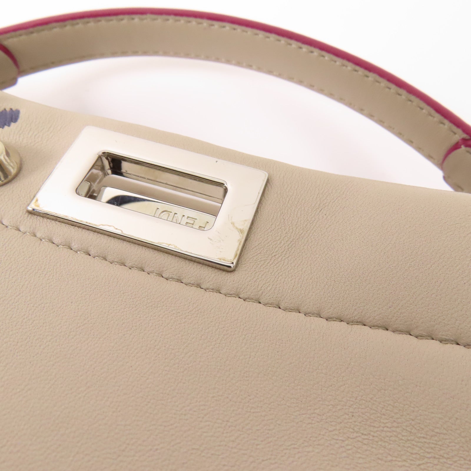 FENDI 皮革Peekaboo銀扣手挽肩背兩用袋