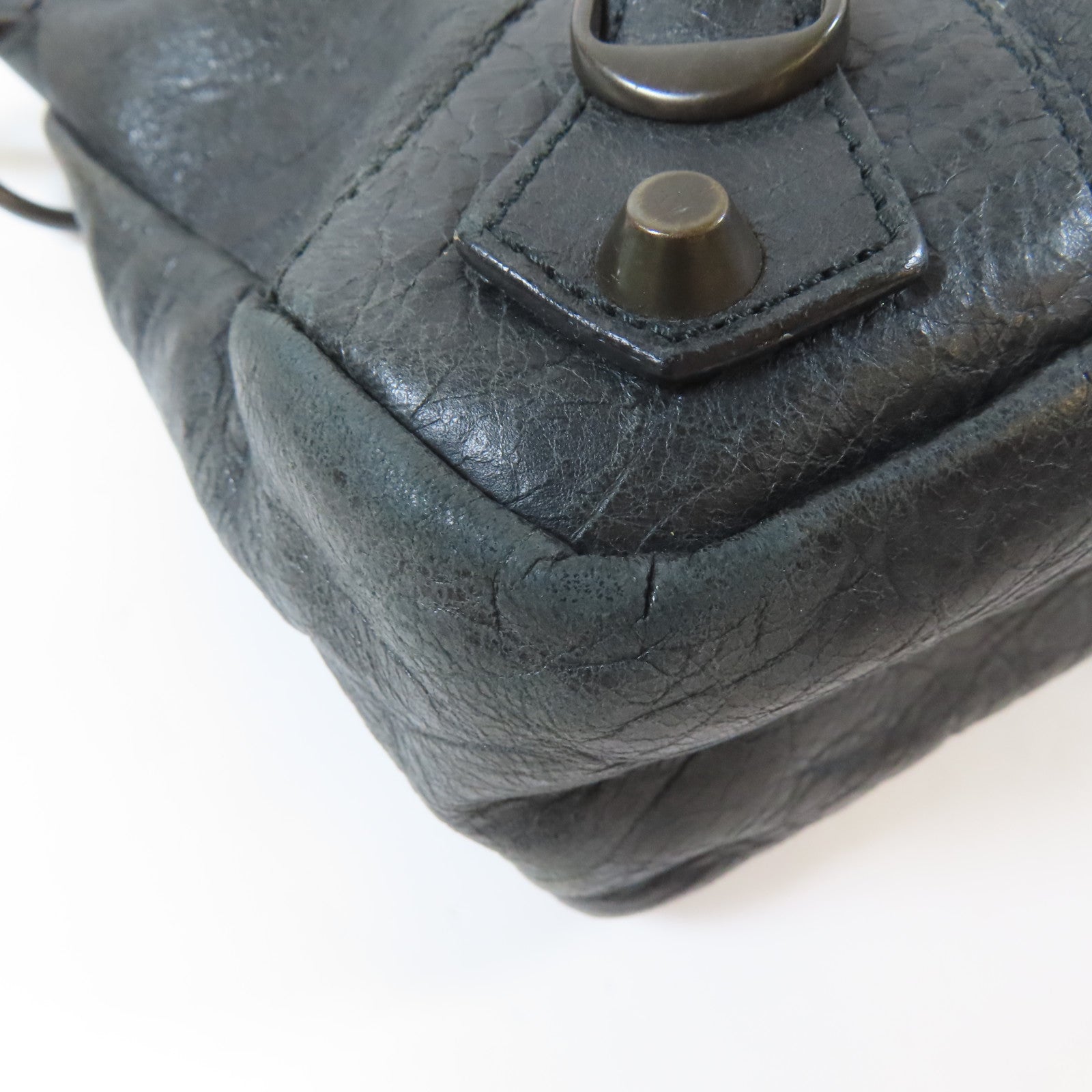 BALENCIAGA 牛皮皮革2 Way Shoulder Bag金扣手挽肩背兩用袋黑色