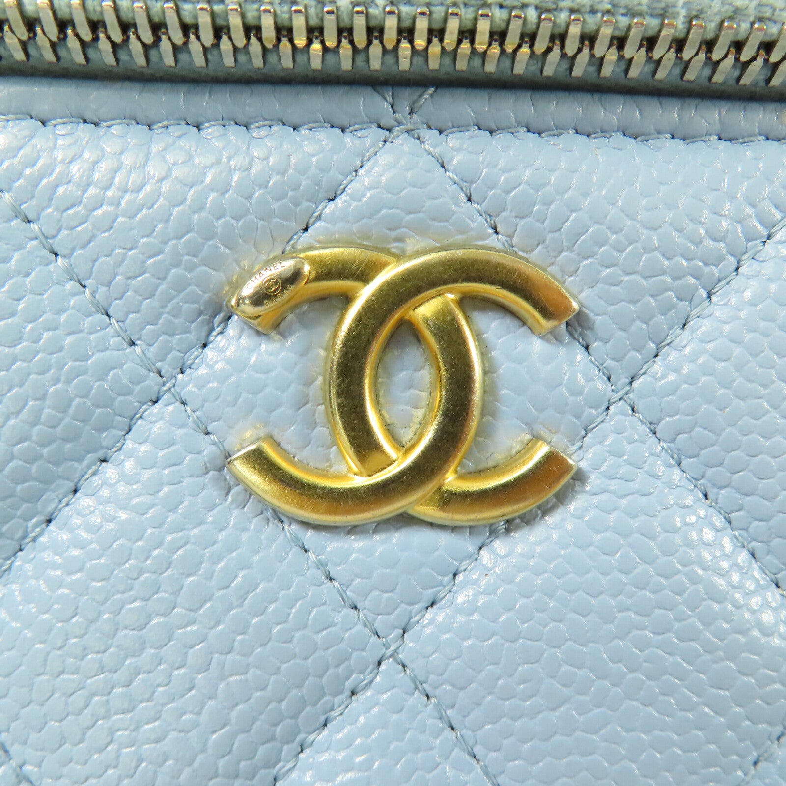 CHANEL 牛皮皮革Vanity Case With Handle鏈帶手挽肩背兩用袋