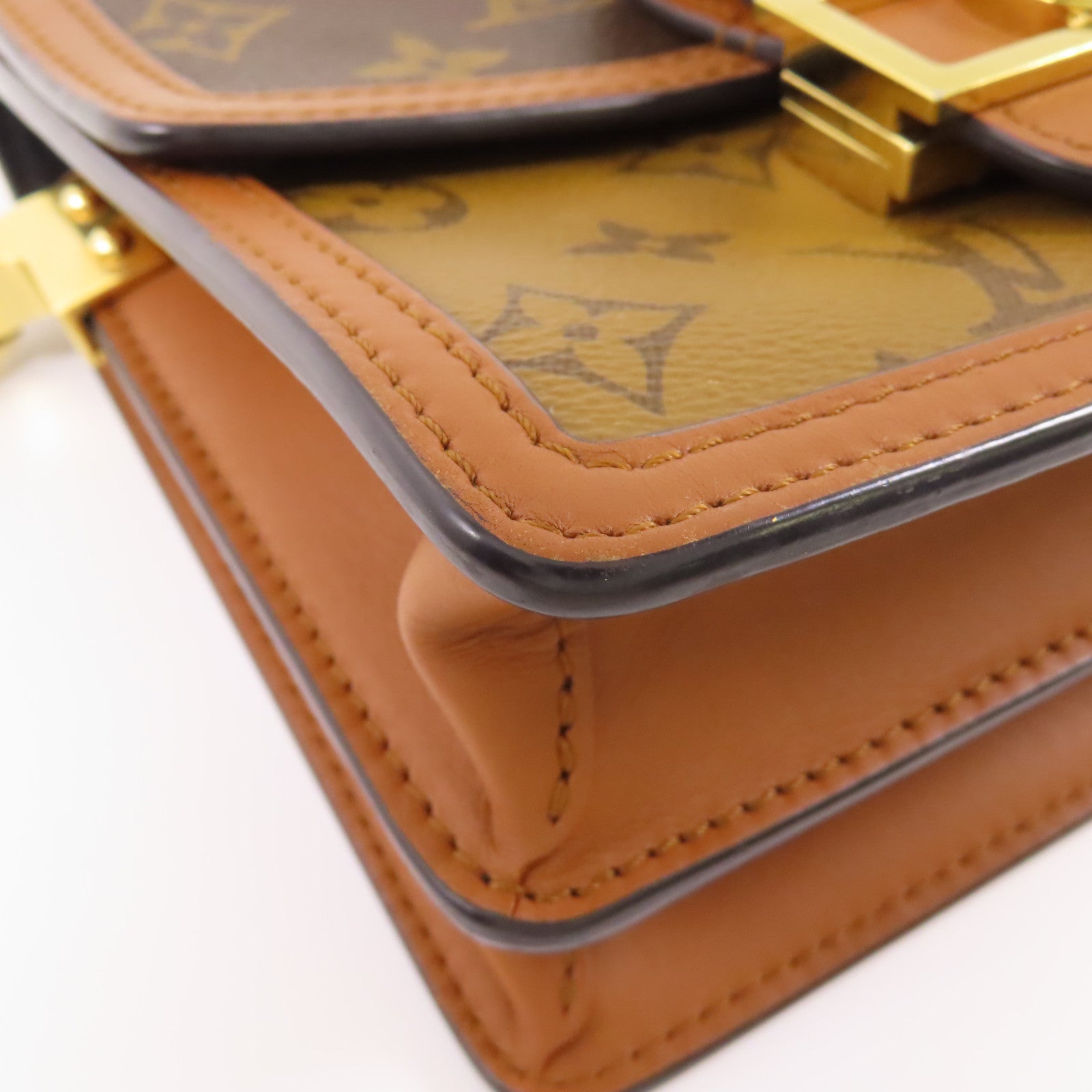 LOUIS VUITTON LV GHW Mini Dauphine Shoulder Bag M44580 Monogram Reverse Brown