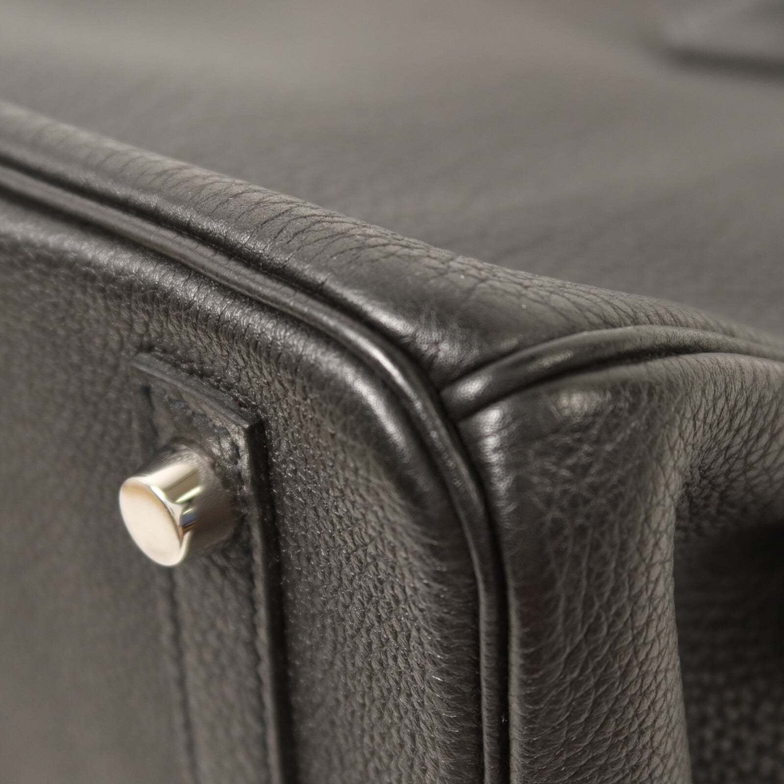 HERMES Togo皮革Birkin 30銀扣手挽袋Noir