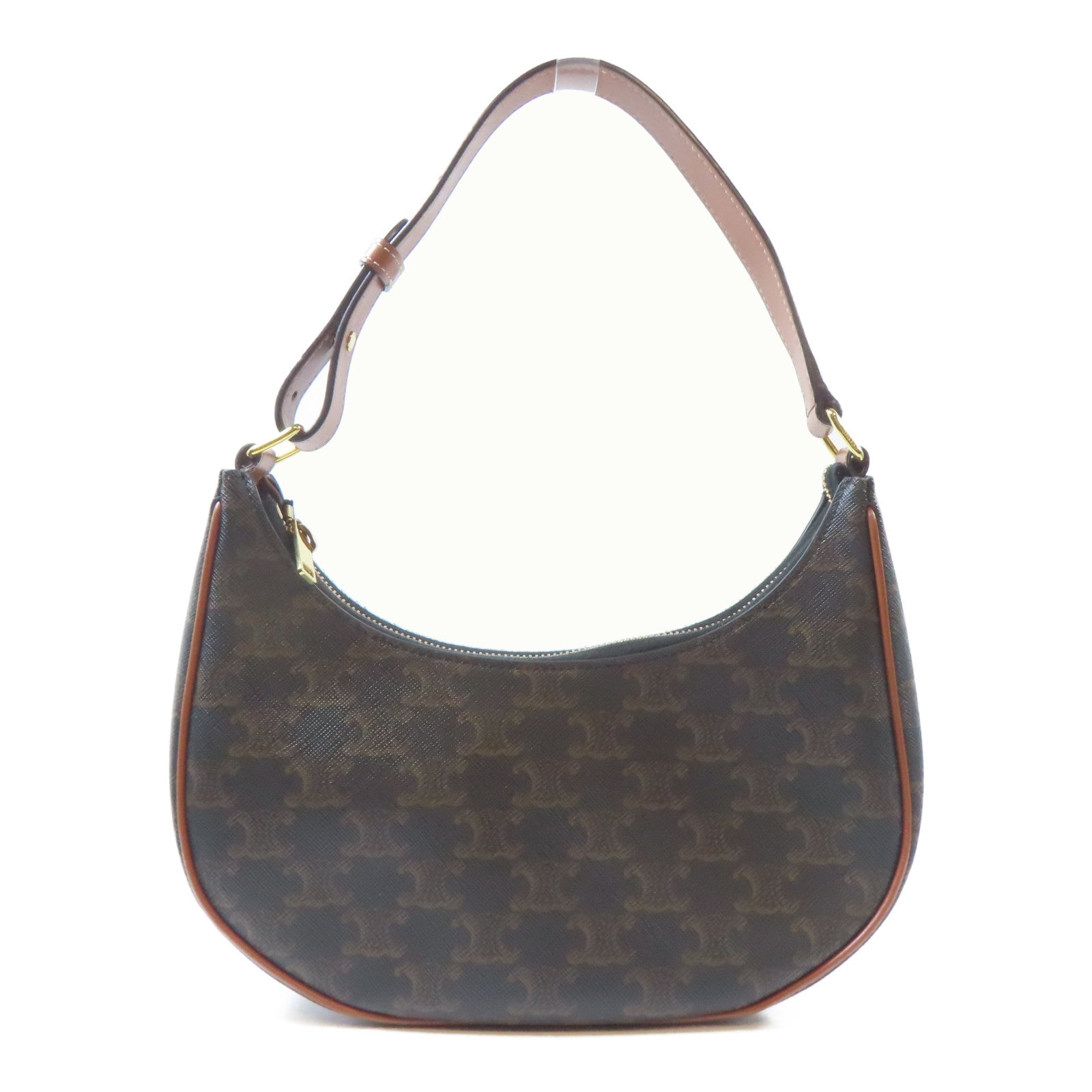 CELINE 塗層帆布Ava金扣肩背袋啡色