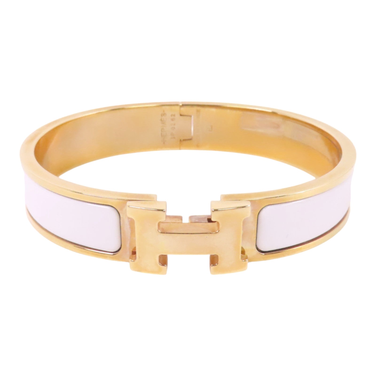 HERMES 金屬/琺瑯Clic-H Bracelet金扣手鐲