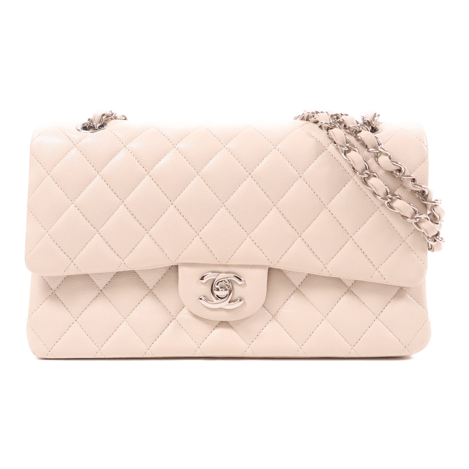 CHANEL 牛皮皮革Classic 25銀扣鏈帶肩背袋