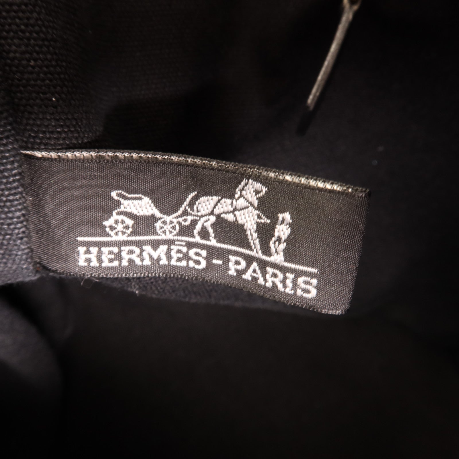 HERMES 帆布Saxo MM銀扣手挽袋
