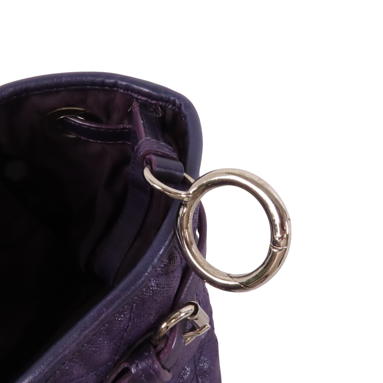 Dior 牛皮皮革Tote Bag銀扣肩背袋