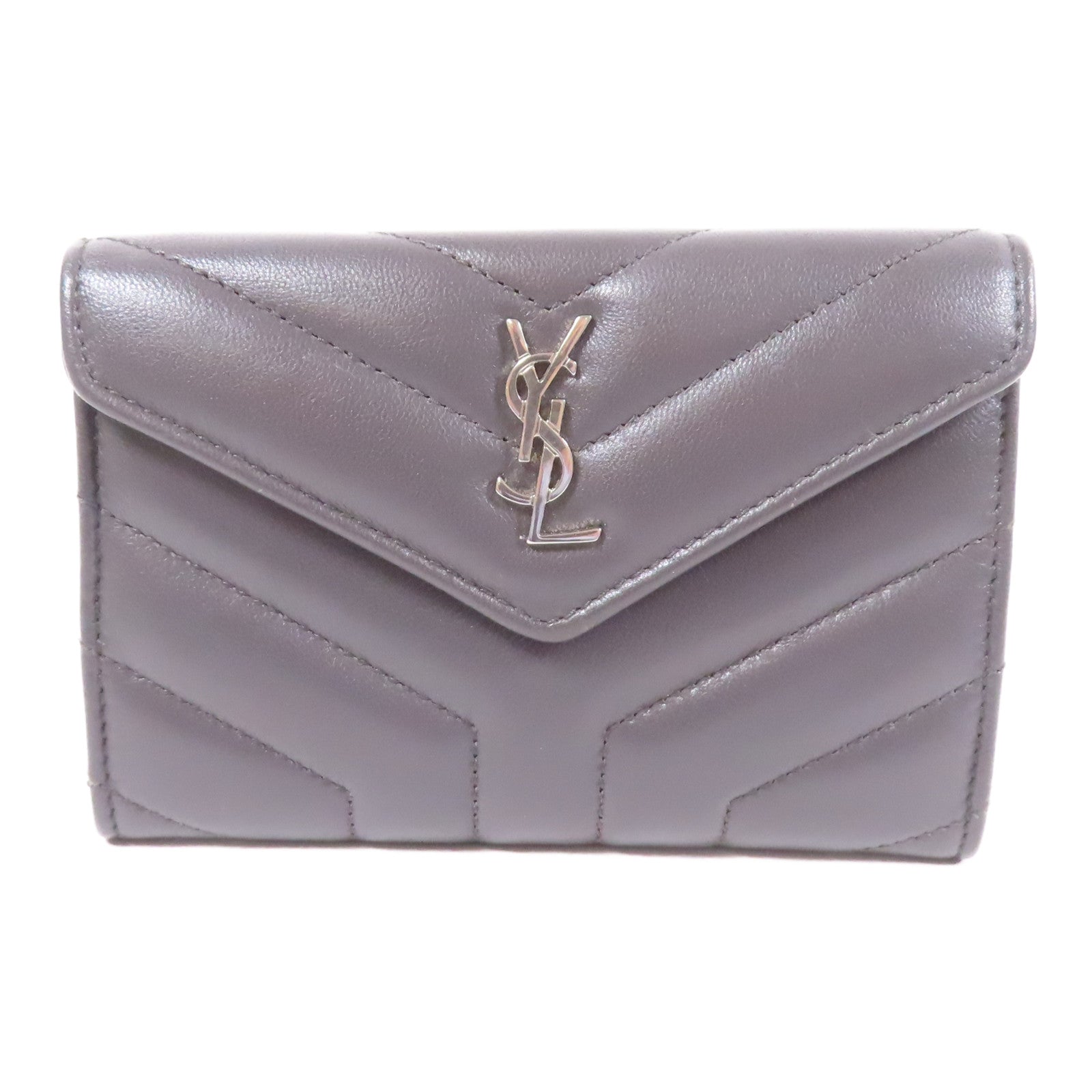 SAINT LAURENT 羊皮皮革Wallet銀扣錢包