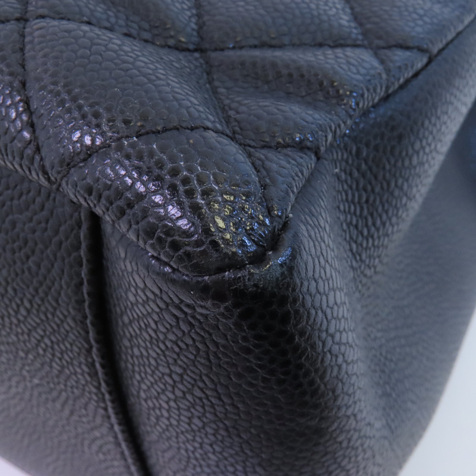CHANEL 牛皮皮革GST銀扣鏈帶肩背袋