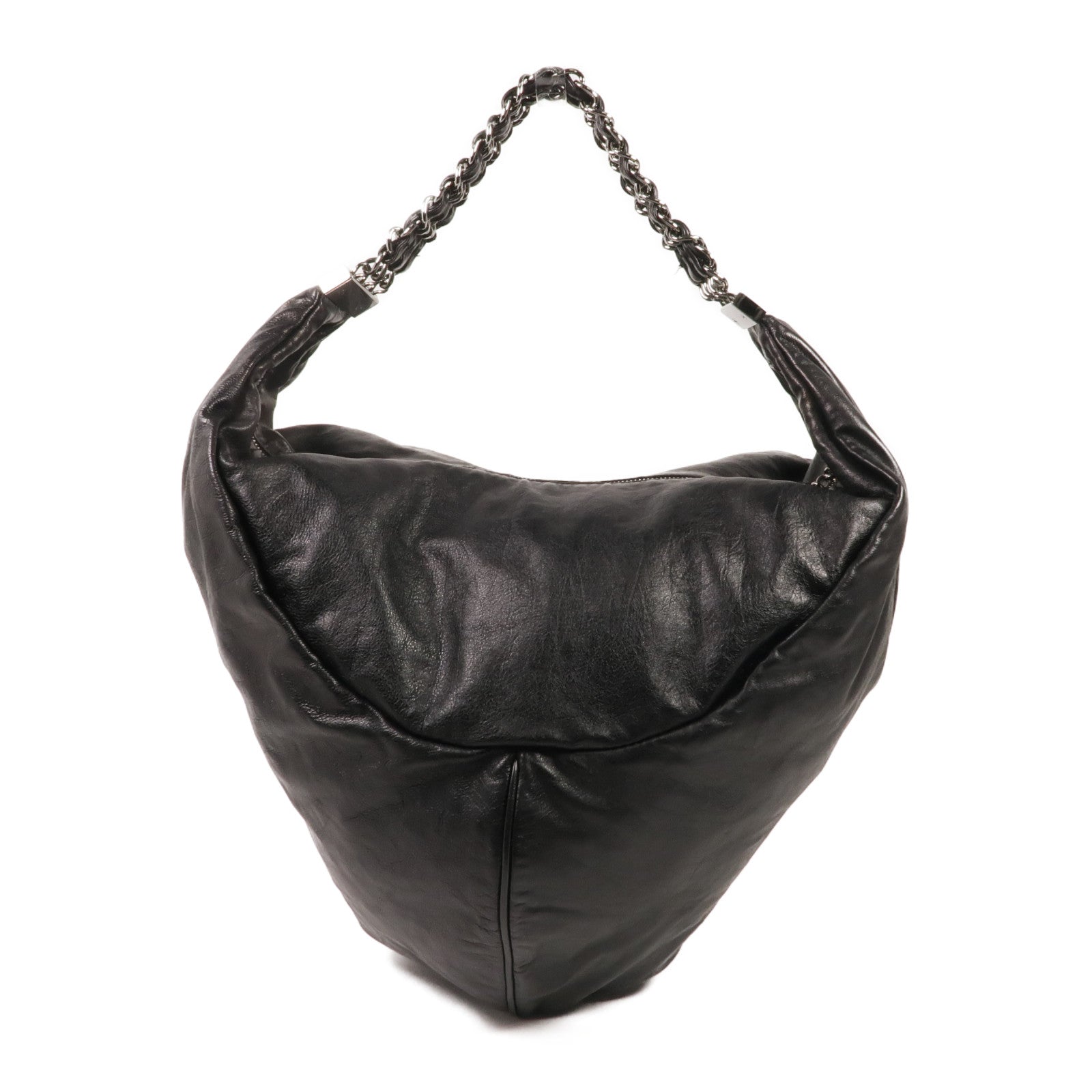 CHANEL 牛皮皮革Shoulder Bag銀扣肩背袋
