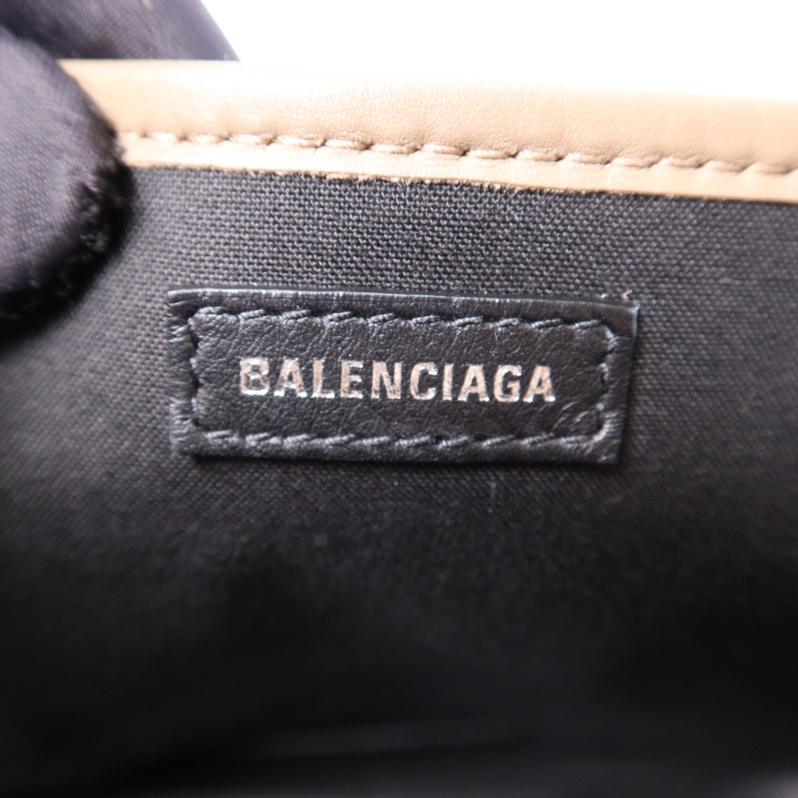 BALENCIAGA 【激減優惠】牛皮皮革Navy Cabas銀扣手挽袋