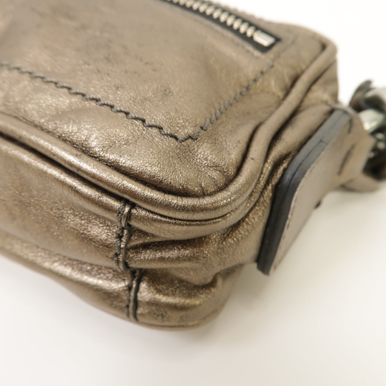 Chloe 【激減優惠】牛皮皮革Handbag銀扣手挽袋青銅色