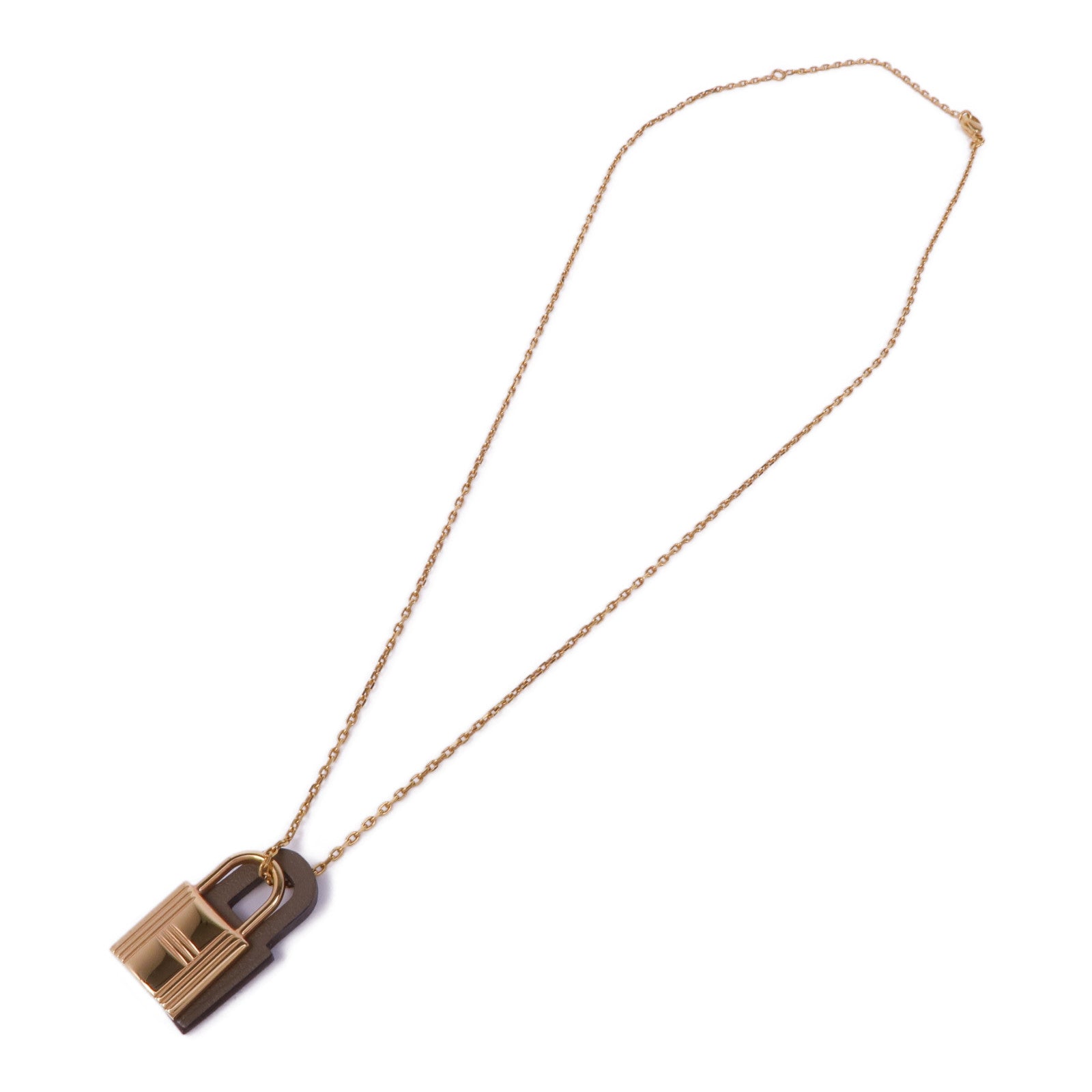 HERMES 金屬/Swift皮革O'Kelly Pendant項鍊
