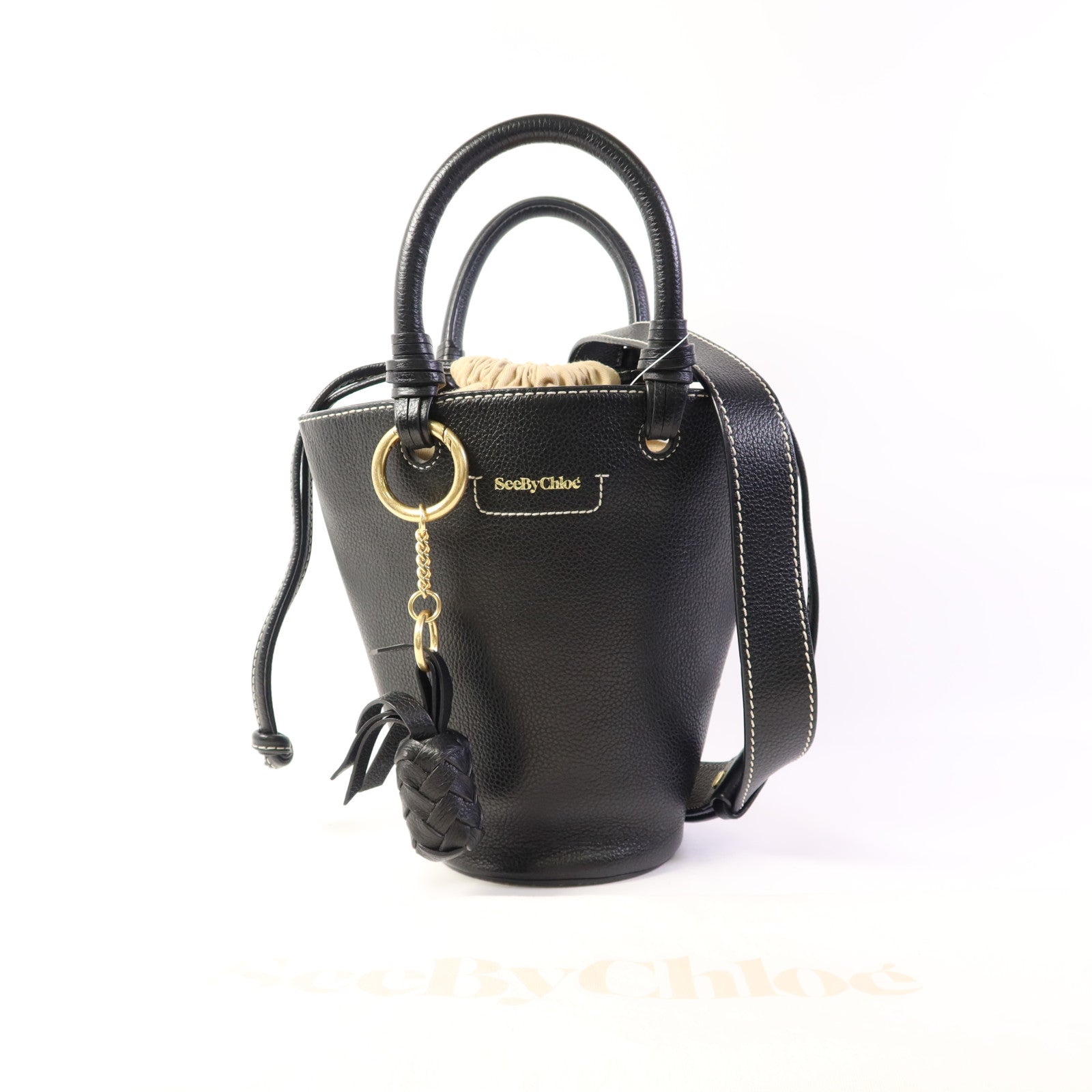 SEE BY CHLOE 【激減優惠】牛皮皮革2 Way Shoulder Bag金扣手挽肩背兩用袋