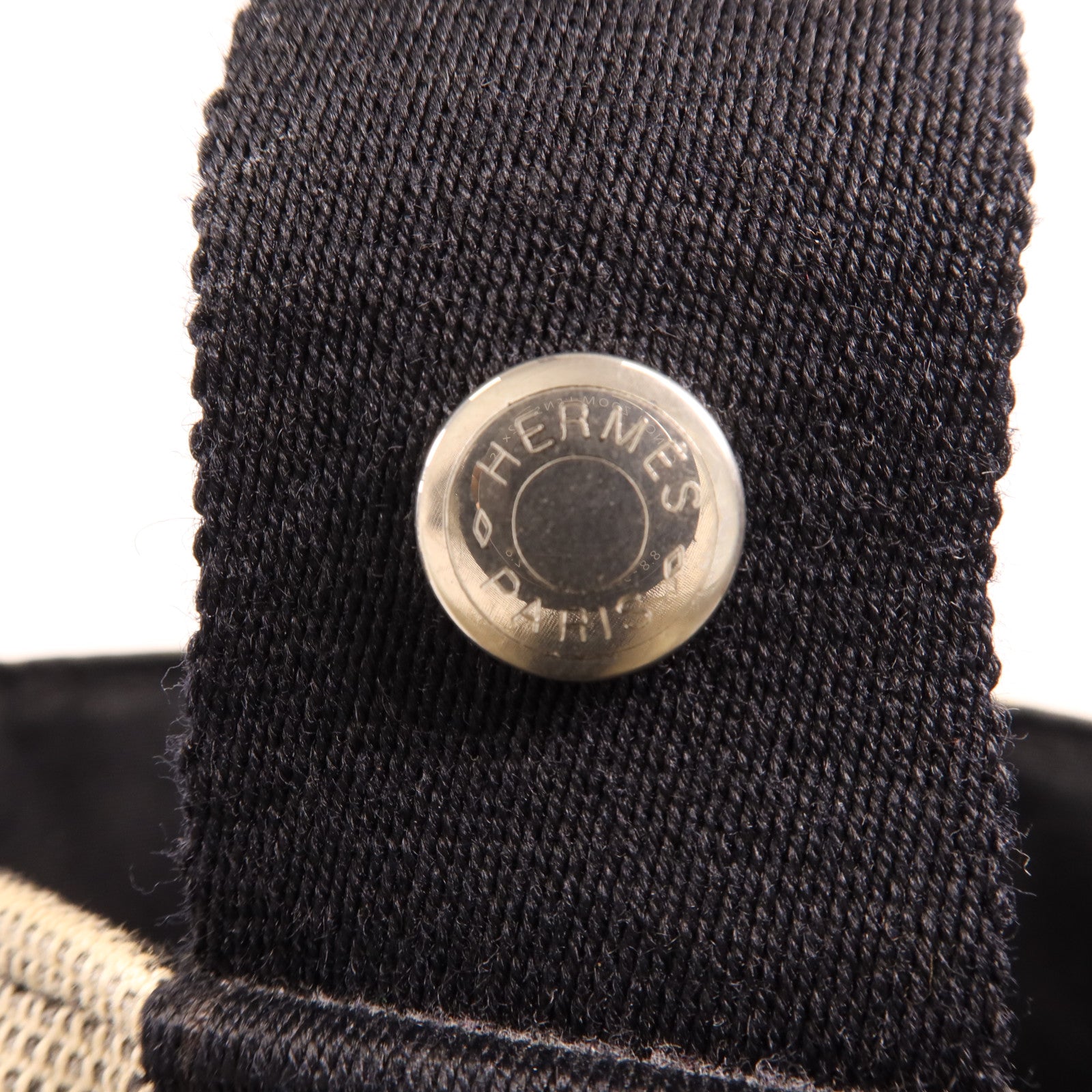 HERMES 帆布Saxo MM銀扣手挽袋