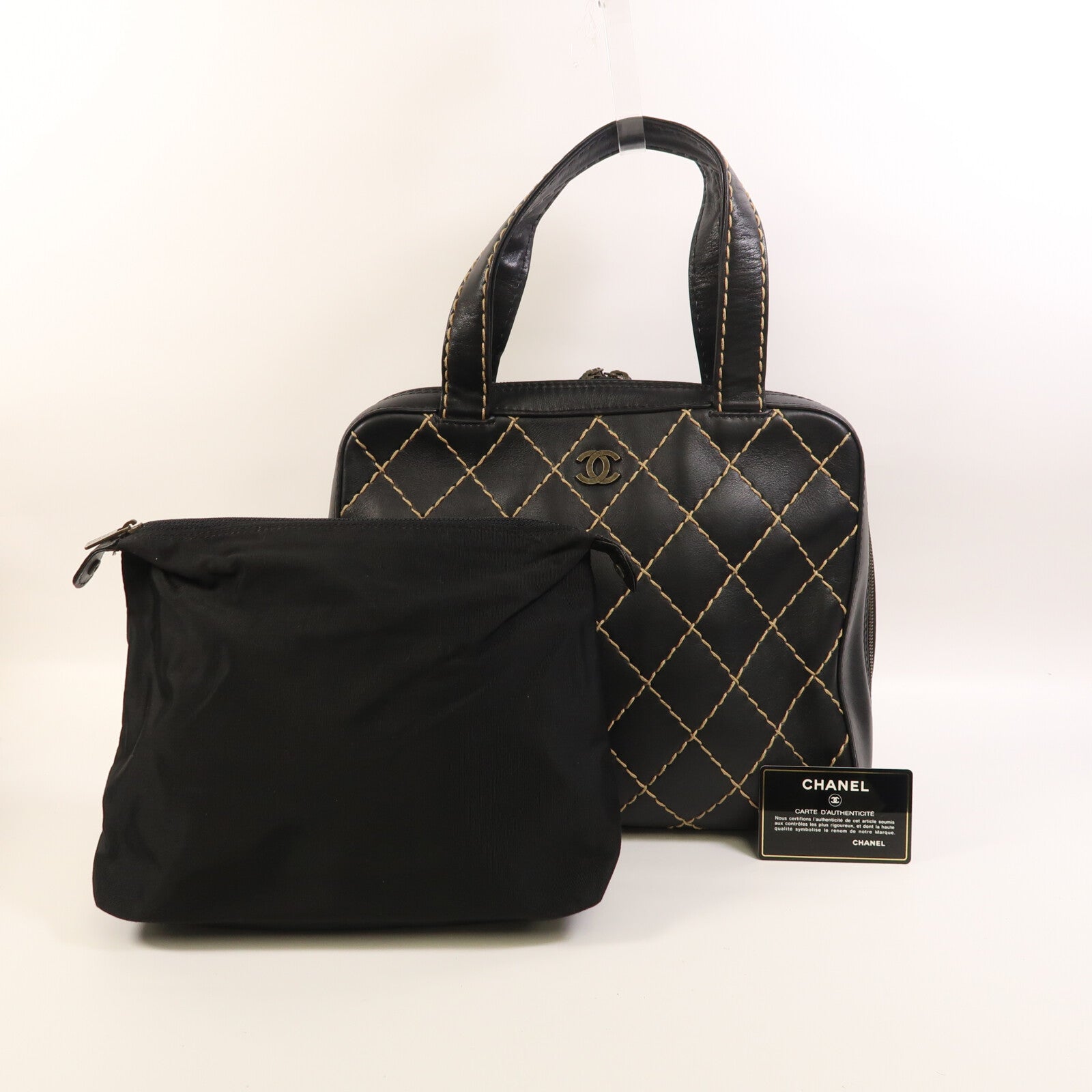 CHANEL 牛皮皮革Vintage Wild Stitch手挽袋