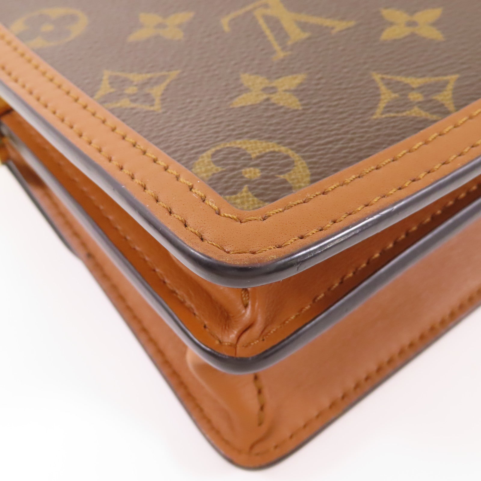 LOUIS VUITTON LV GHW Mini Dauphine Shoulder Bag M44580 Monogram Reverse Brown