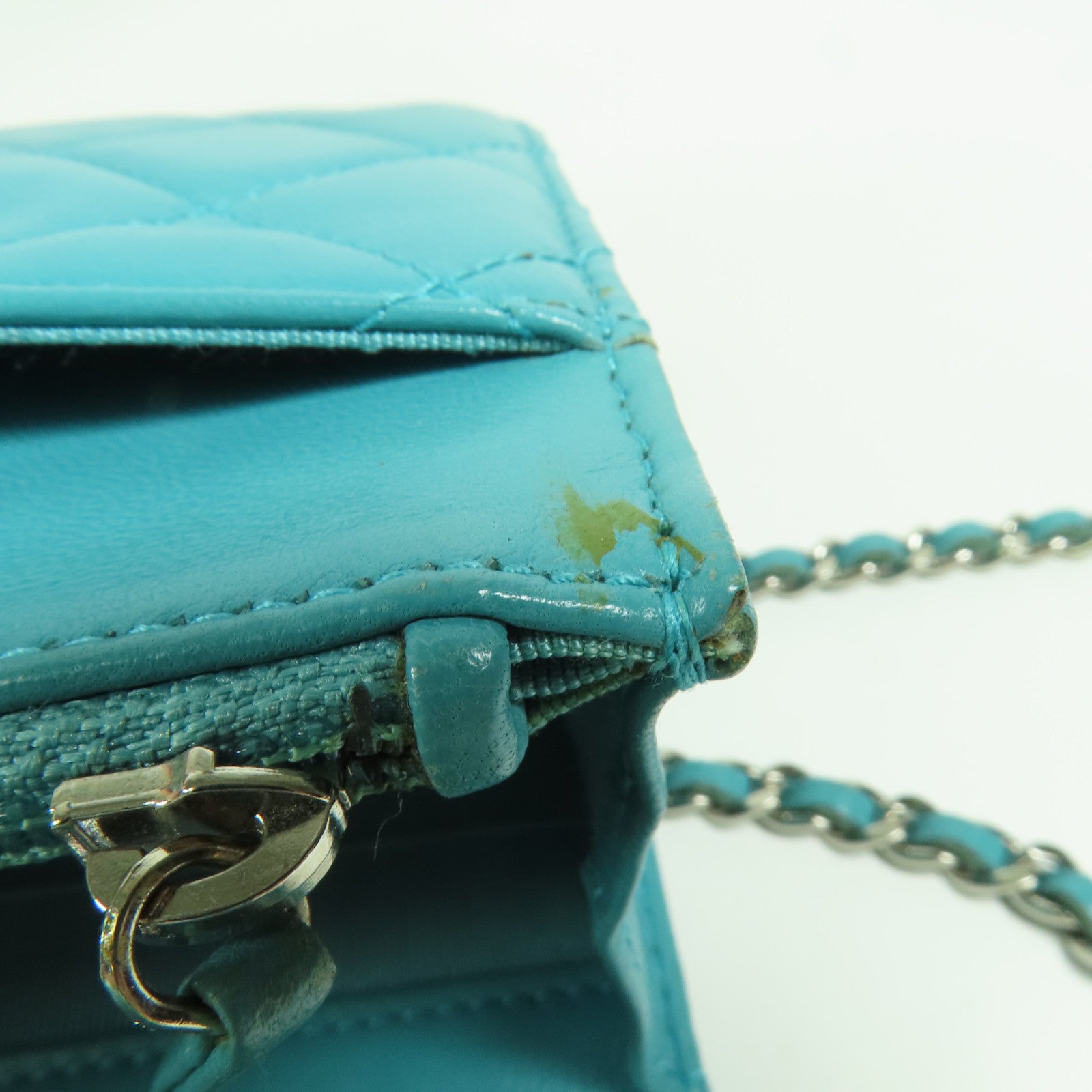 CHANEL 羊皮皮革WOC Wallet On Chain銀扣鏈帶肩背袋