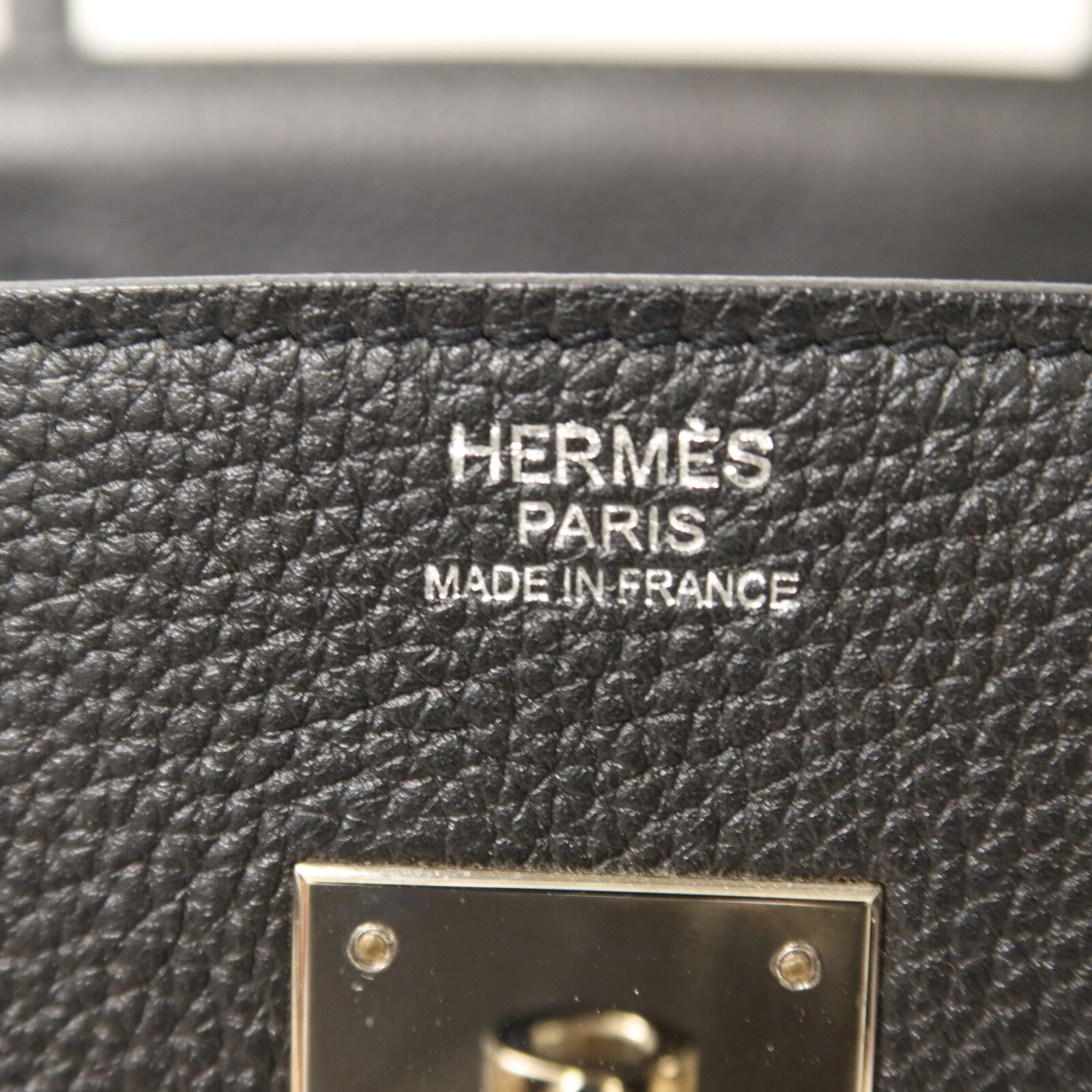 HERMES Togo皮革Birkin 30銀扣手挽袋Noir