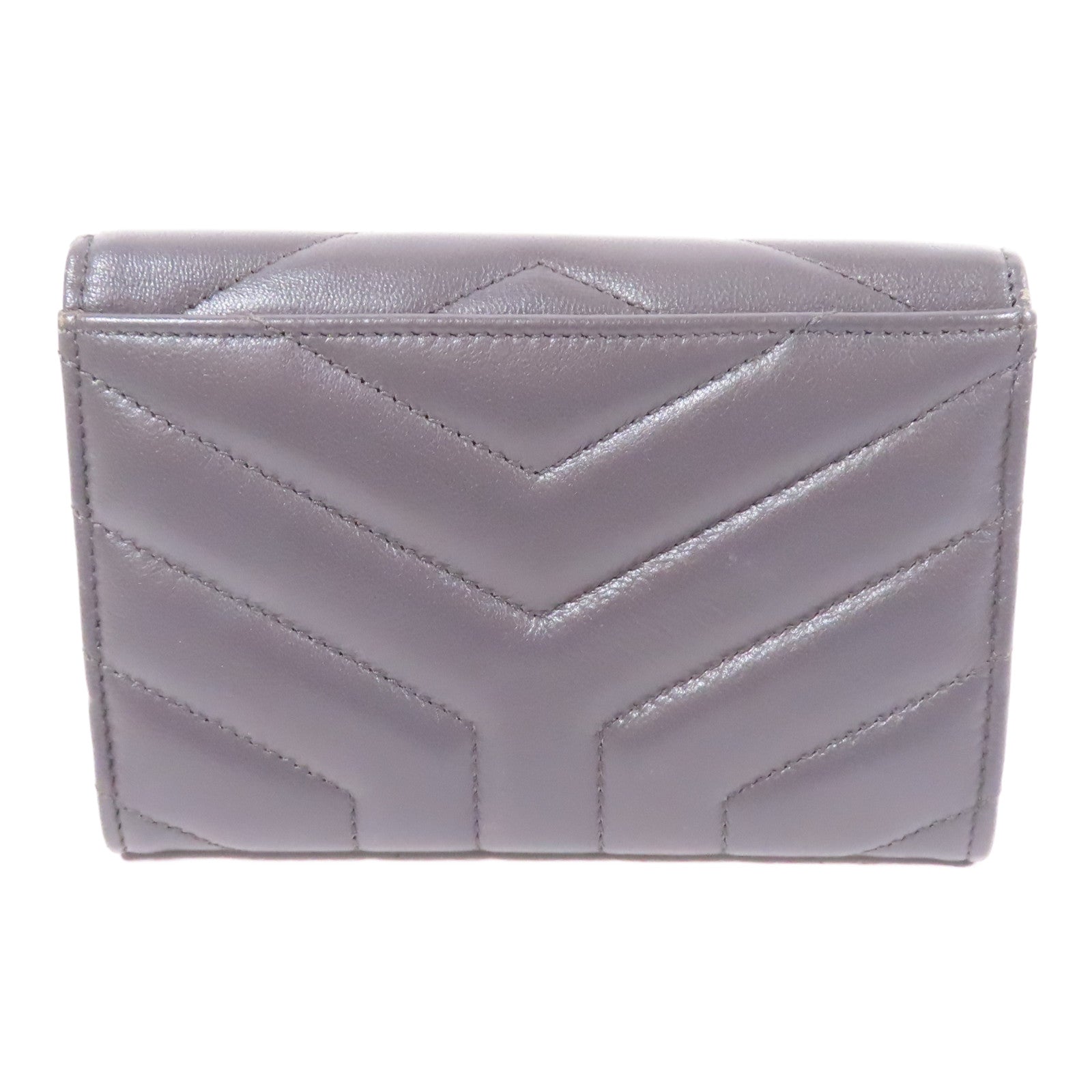 SAINT LAURENT 羊皮皮革Wallet銀扣錢包