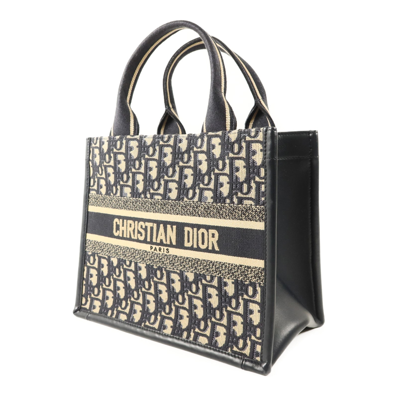 Dior 帆布/牛皮皮革Dior Book Tote Small金扣手挽肩背兩用袋