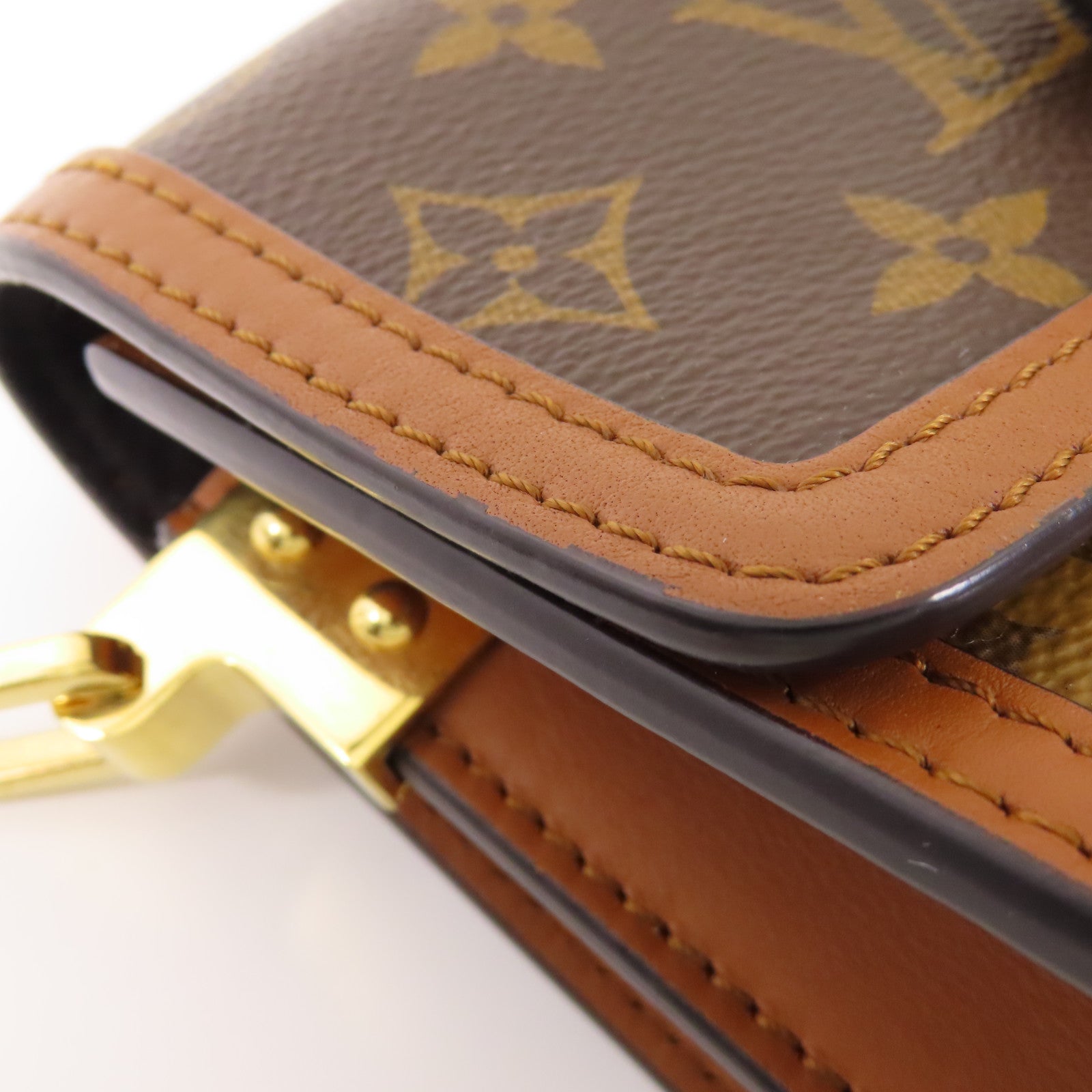 LOUIS VUITTON LV GHW Mini Dauphine Shoulder Bag M44580 Monogram Reverse Brown