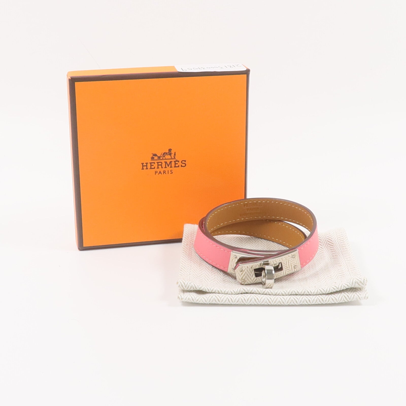 HERMES 【激減優惠】Swift皮革Mini Kelly Double Tour Bracelet手帶Rose Azalee