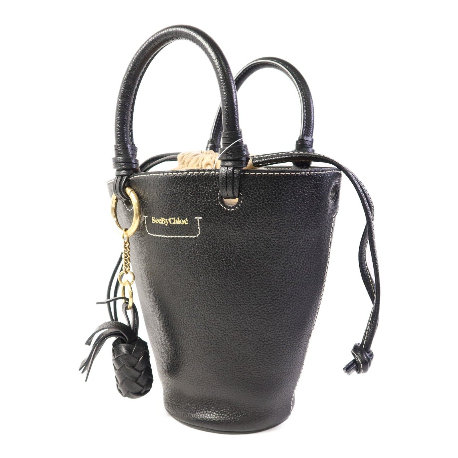 SEE BY CHLOE 【激減優惠】牛皮皮革2 Way Shoulder Bag金扣手挽肩背兩用袋