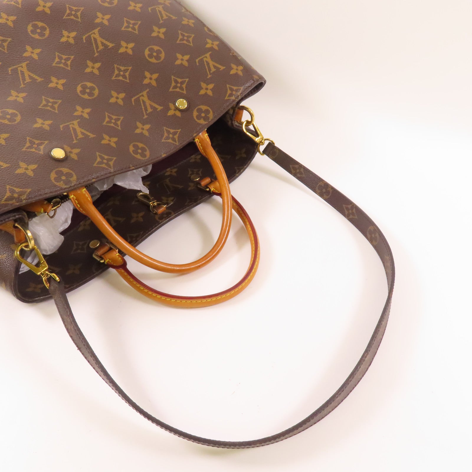 LOUIS VUITTON Monogram Montaigne GM金扣手挽肩背兩用袋