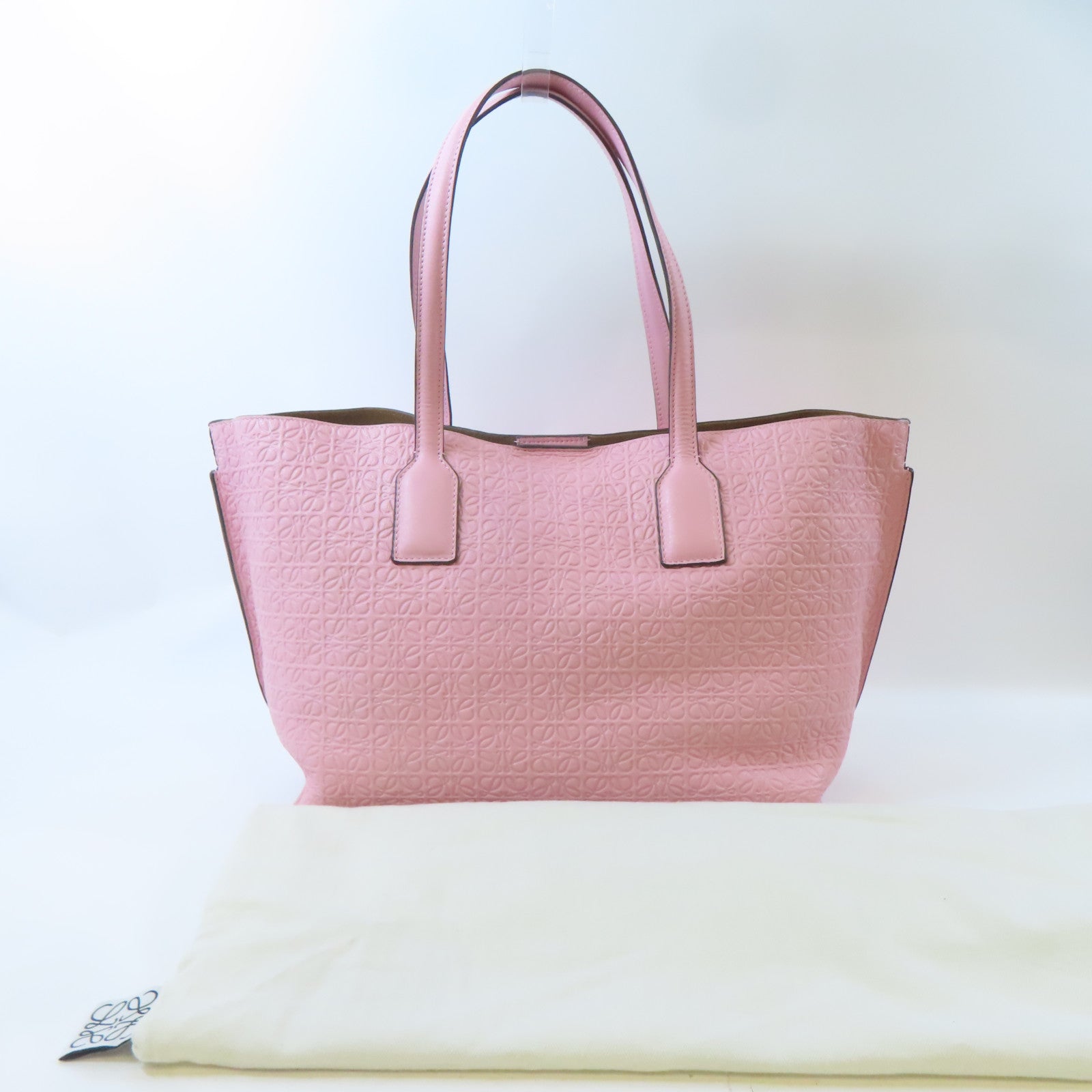LOEWE 【激減優惠】牛皮皮革Shoulder Tote肩背袋/手挽袋粉紅色