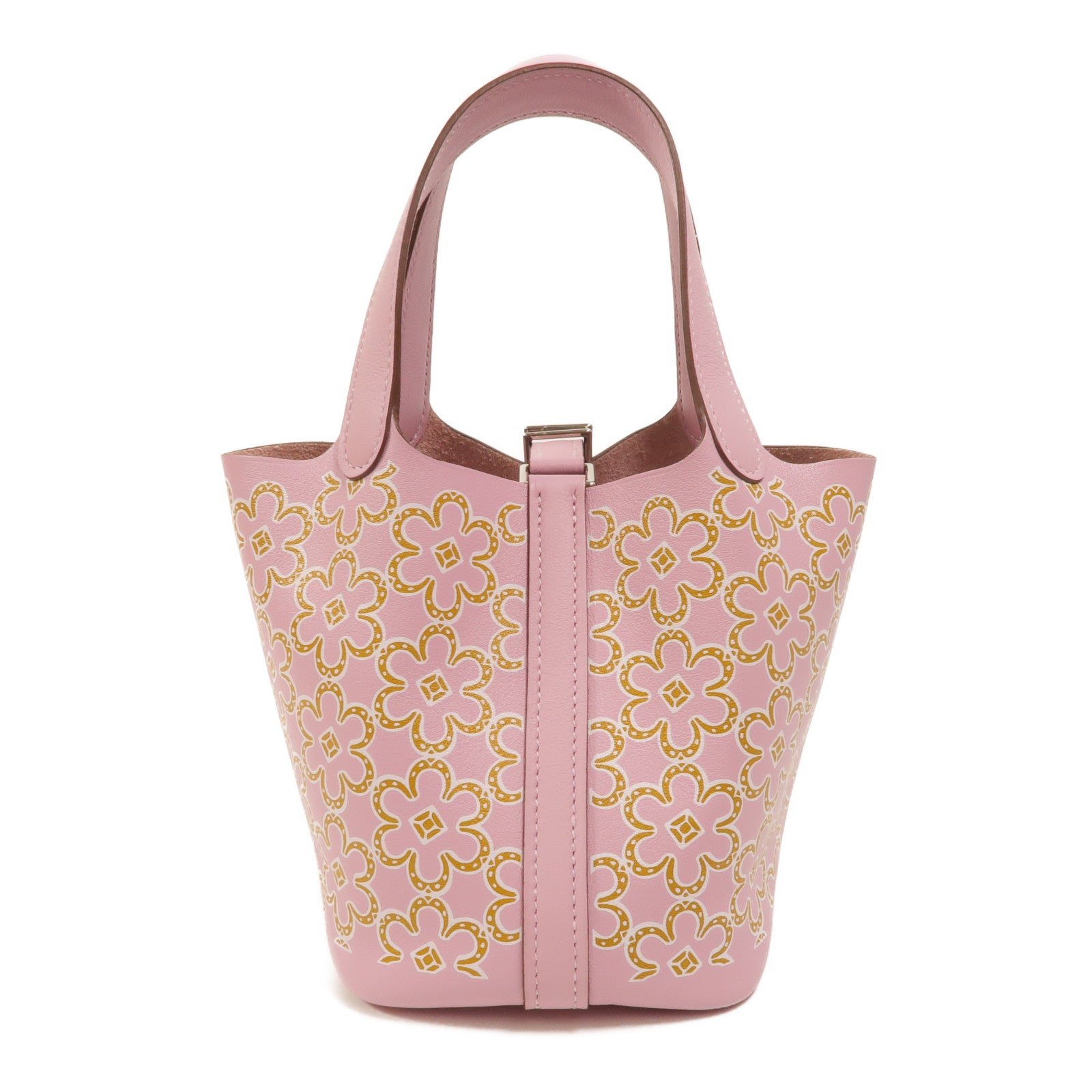 HERMES Swift皮革Picotin Micro Daisy 14手挽袋Mauve Sylvestre
