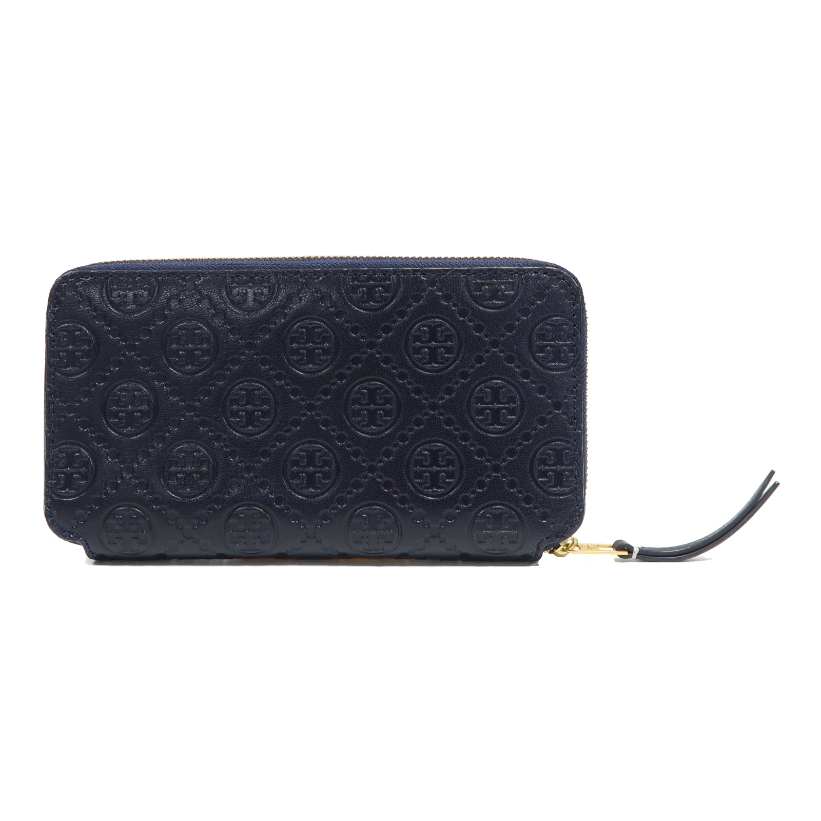 Tory Burch 牛皮皮革Long Wallet金扣長錢包藍色
