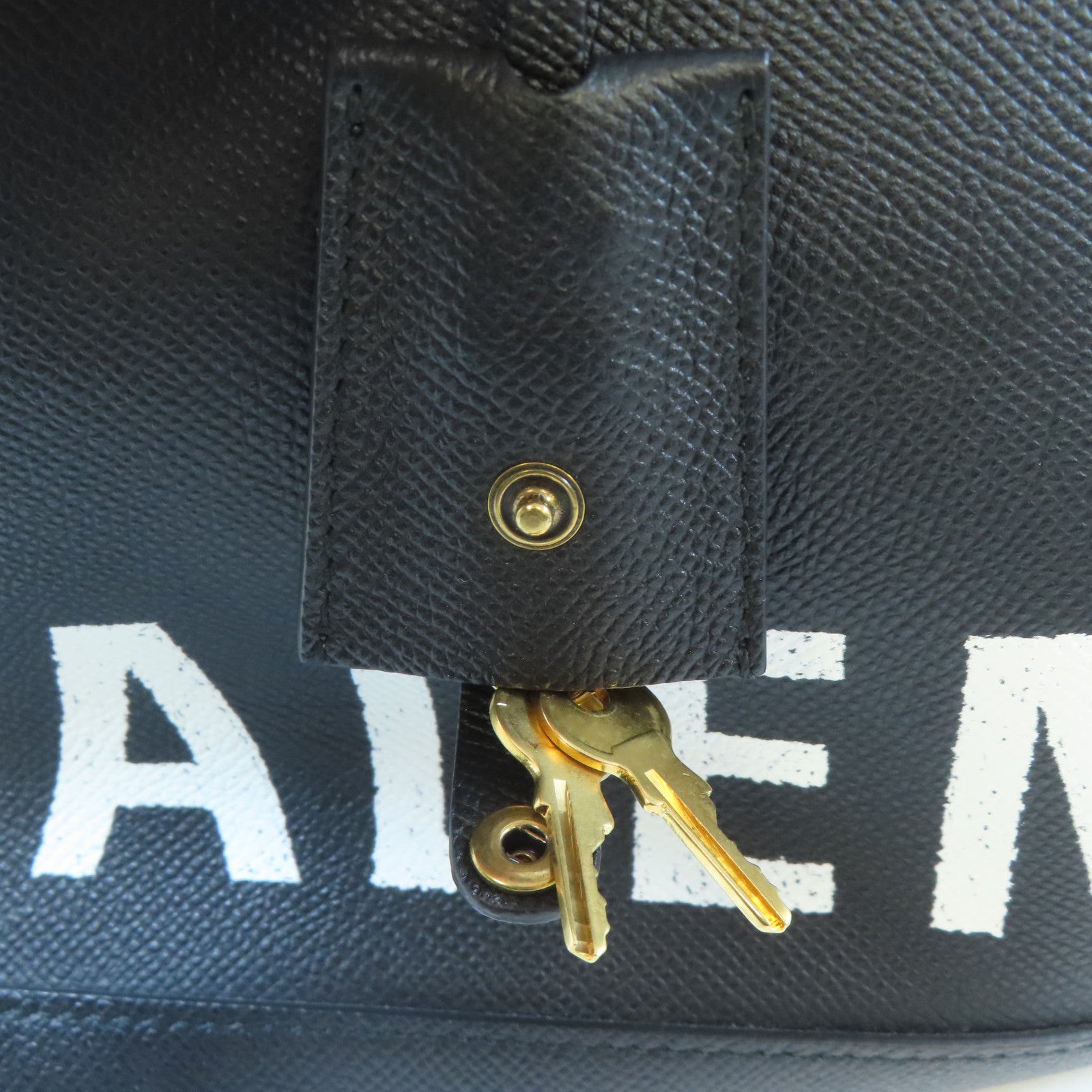 BALENCIAGA 牛皮皮革Ville Top Handle Bag金扣手挽肩背兩用袋黑色