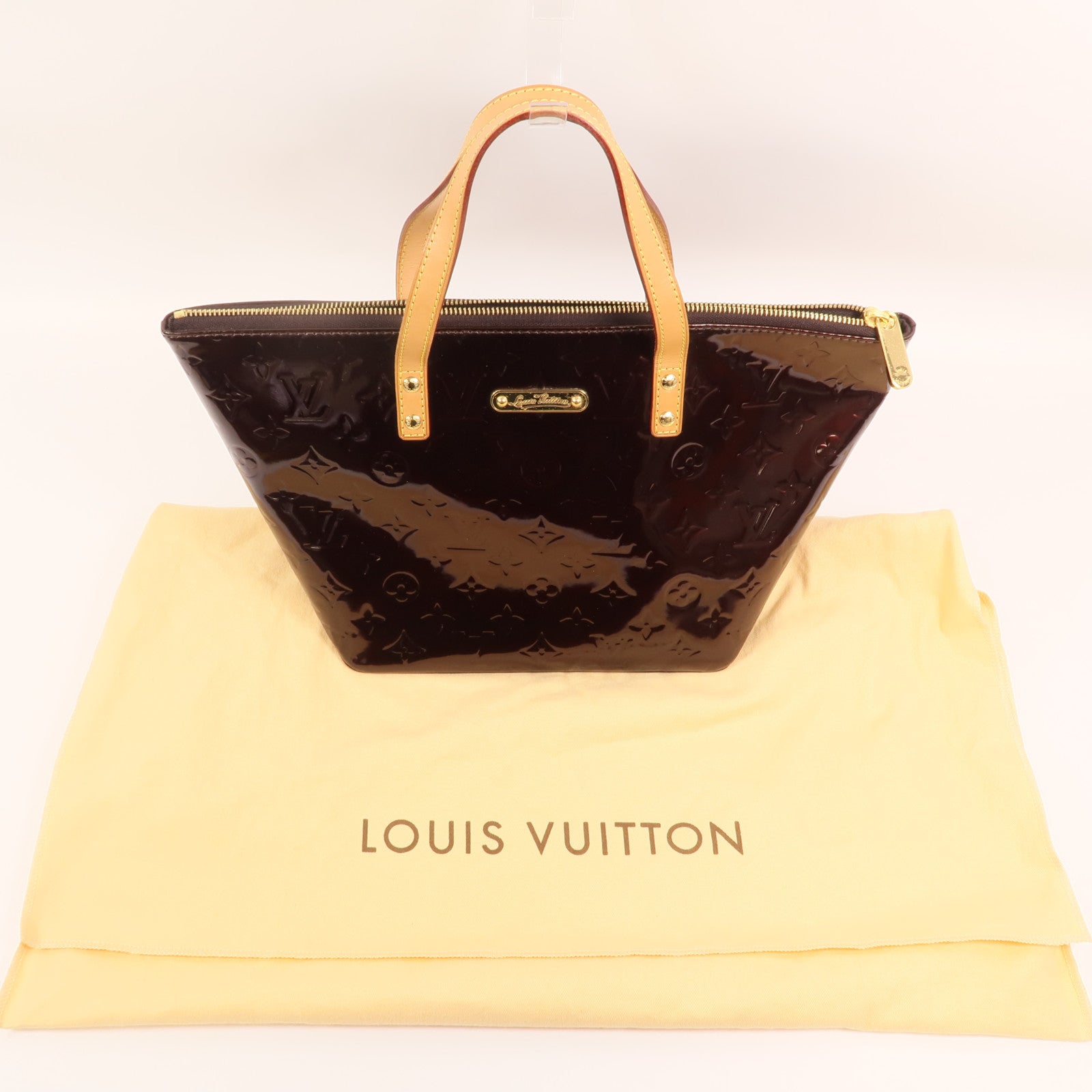 LOUIS VUITTON Mono-Vernis Bellevue PM金扣手挽袋