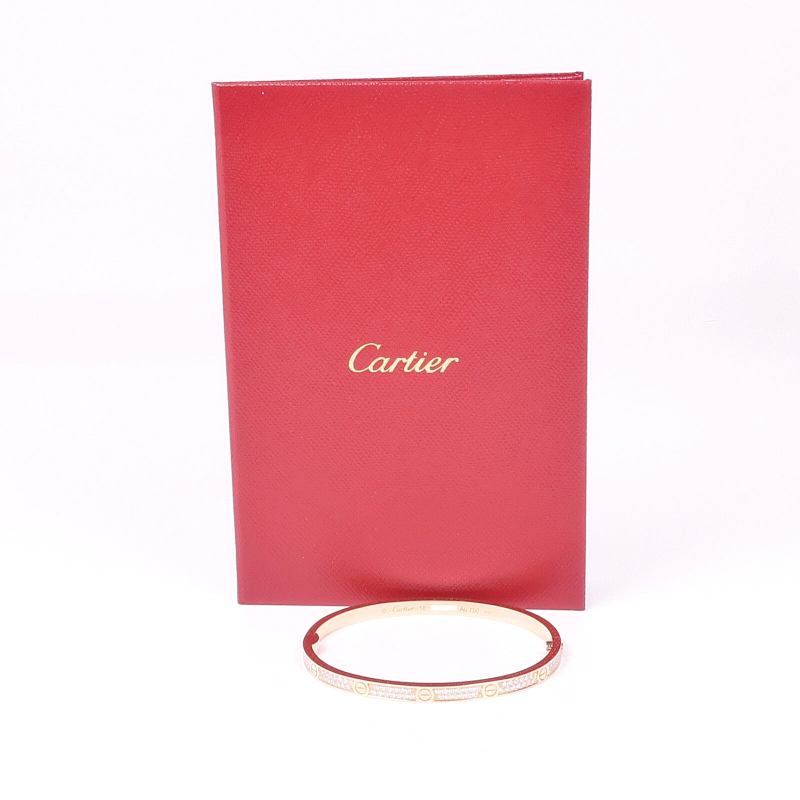 CARTIER 18K玫瑰金Love Bracelet Full Diamonds Small Model鑽石手鐲Cartier#16