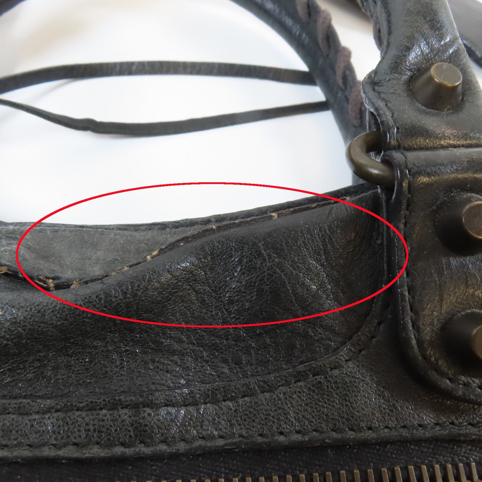 BALENCIAGA 牛皮皮革2 Way Shoulder Bag金扣手挽肩背兩用袋黑色