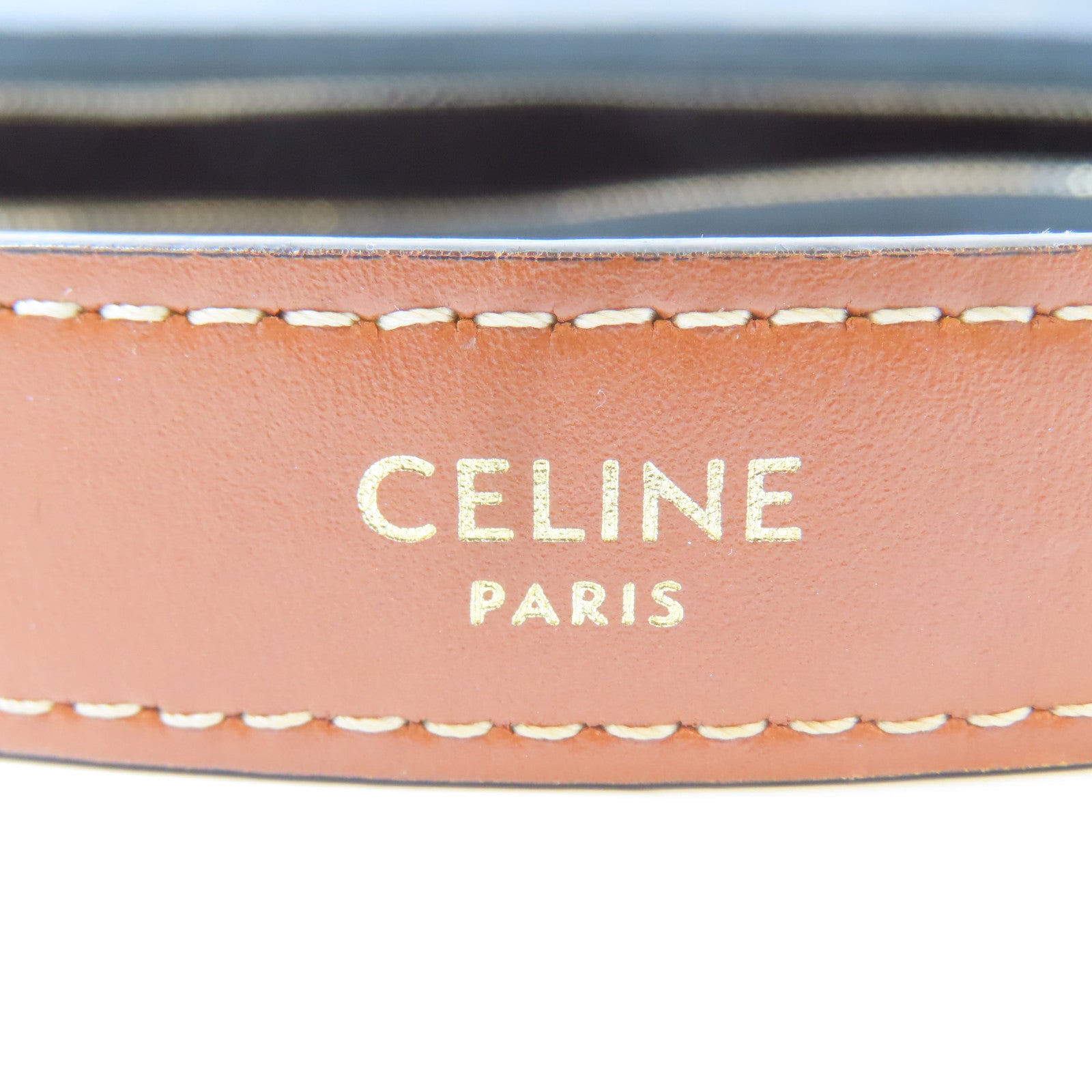 CELINE 塗層帆布Ava金扣肩背袋啡色