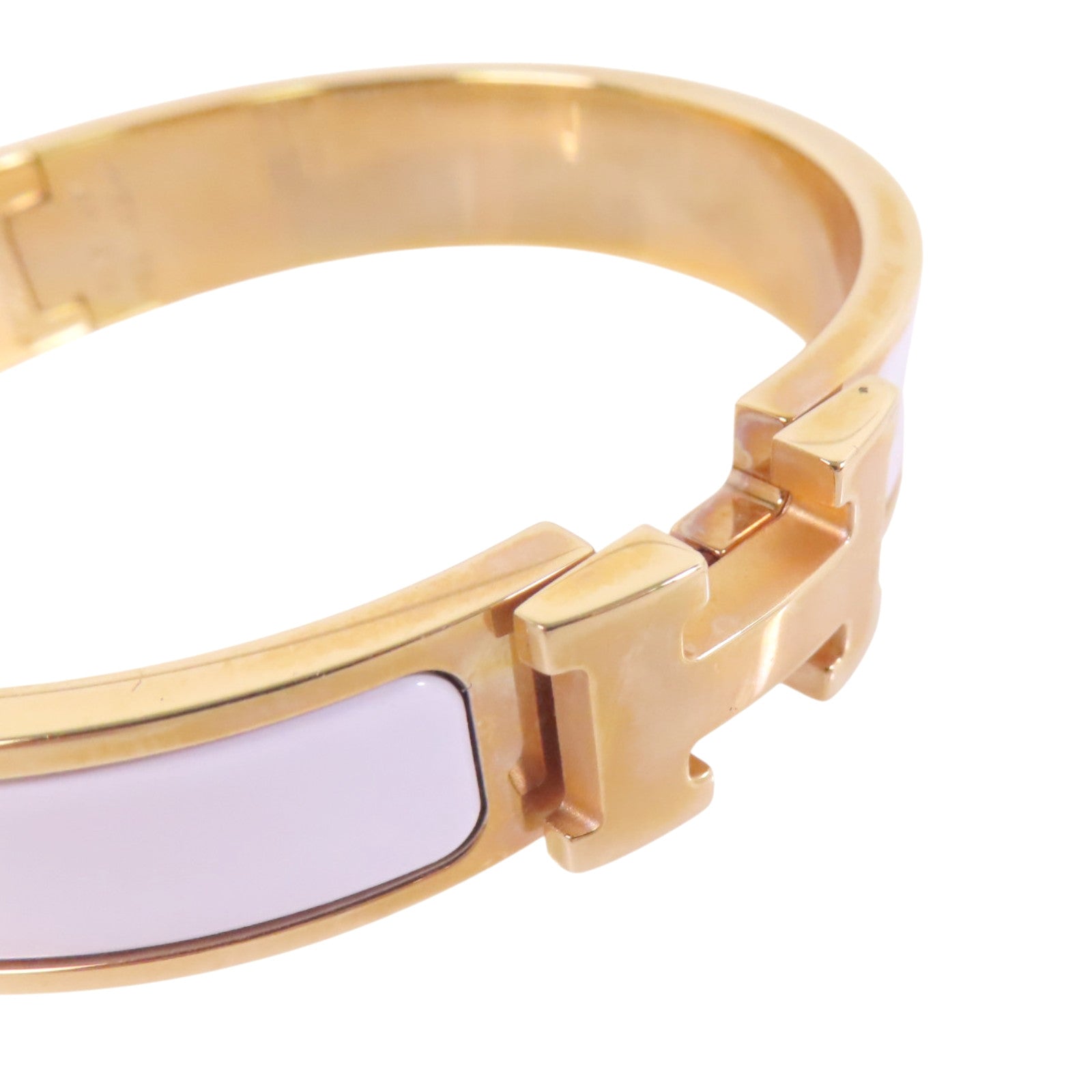 HERMES 金屬/琺瑯Clic-H Bracelet金扣手鐲