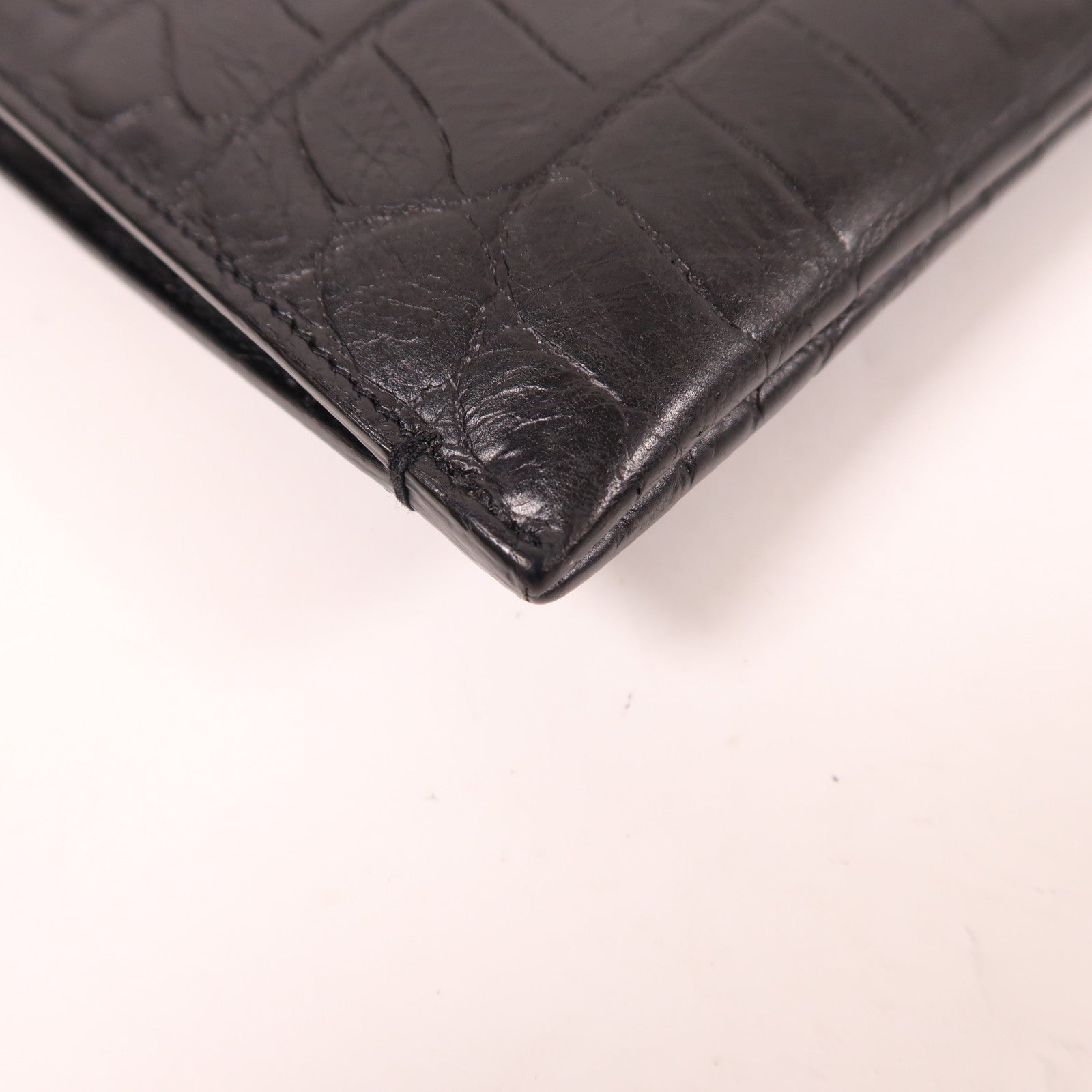 YVES SAINT LAURENT YSL SHW Clutch Bag Pouch Calfskin Leather