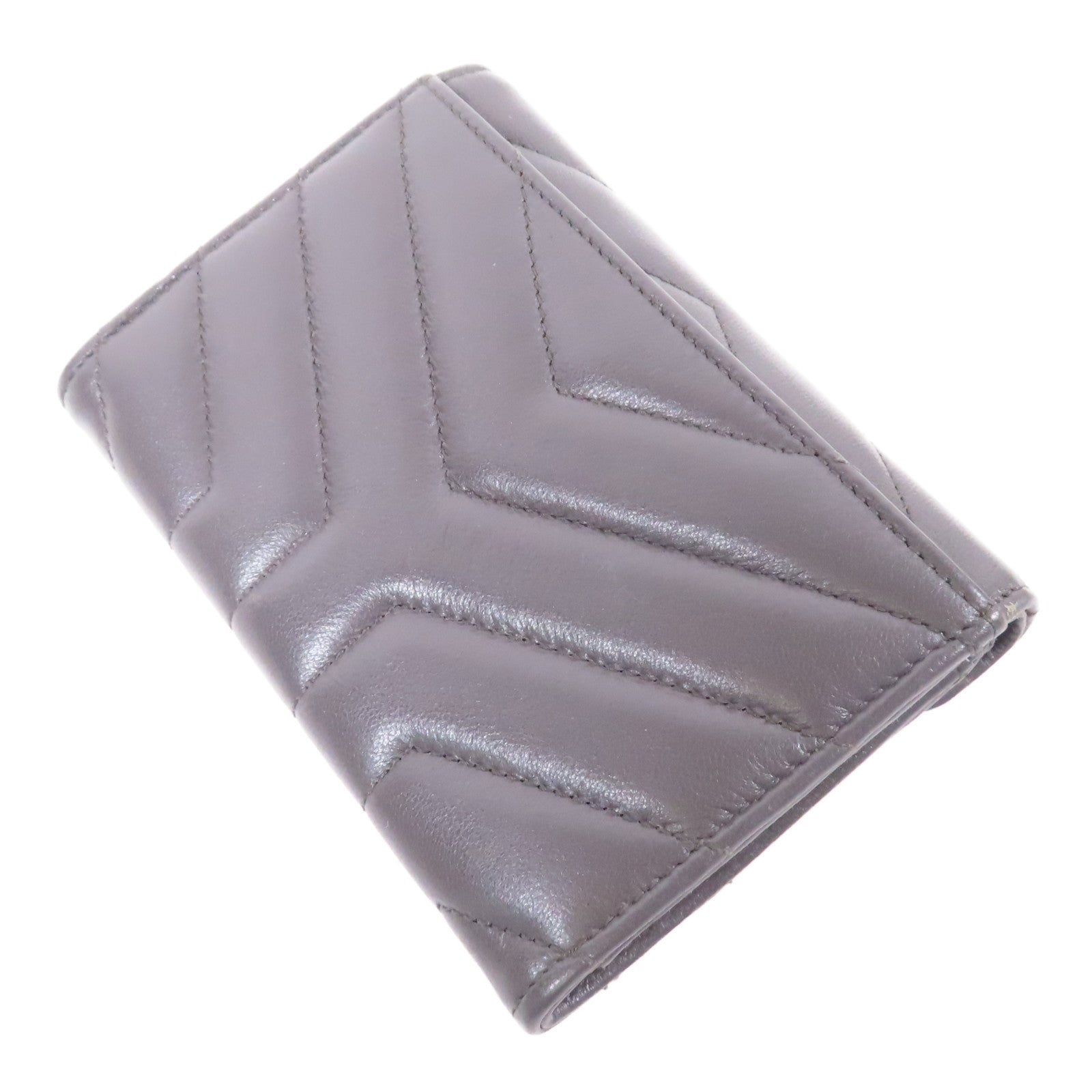 SAINT LAURENT 羊皮皮革Wallet銀扣錢包
