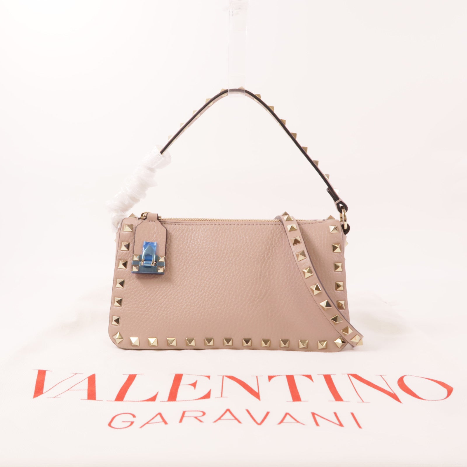 Valentino 【激減優惠】牛皮皮革Rockstud Shoulder Bag金扣手挽肩背兩用袋