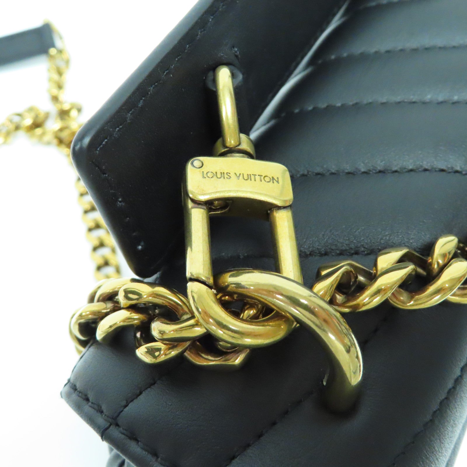LOUIS VUITTON 牛皮皮革New Wave MM金扣手挽肩背兩用袋黑色