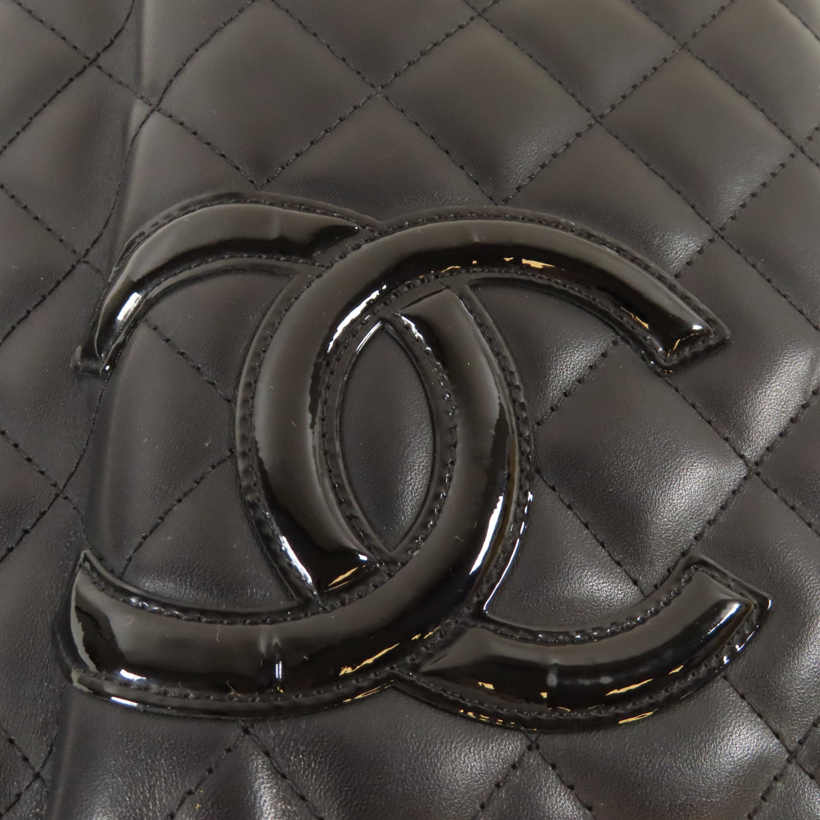 CHANEL 【激減優惠】菱格羊皮皮革Cambon Line Long Wallet銀扣長錢包黑色