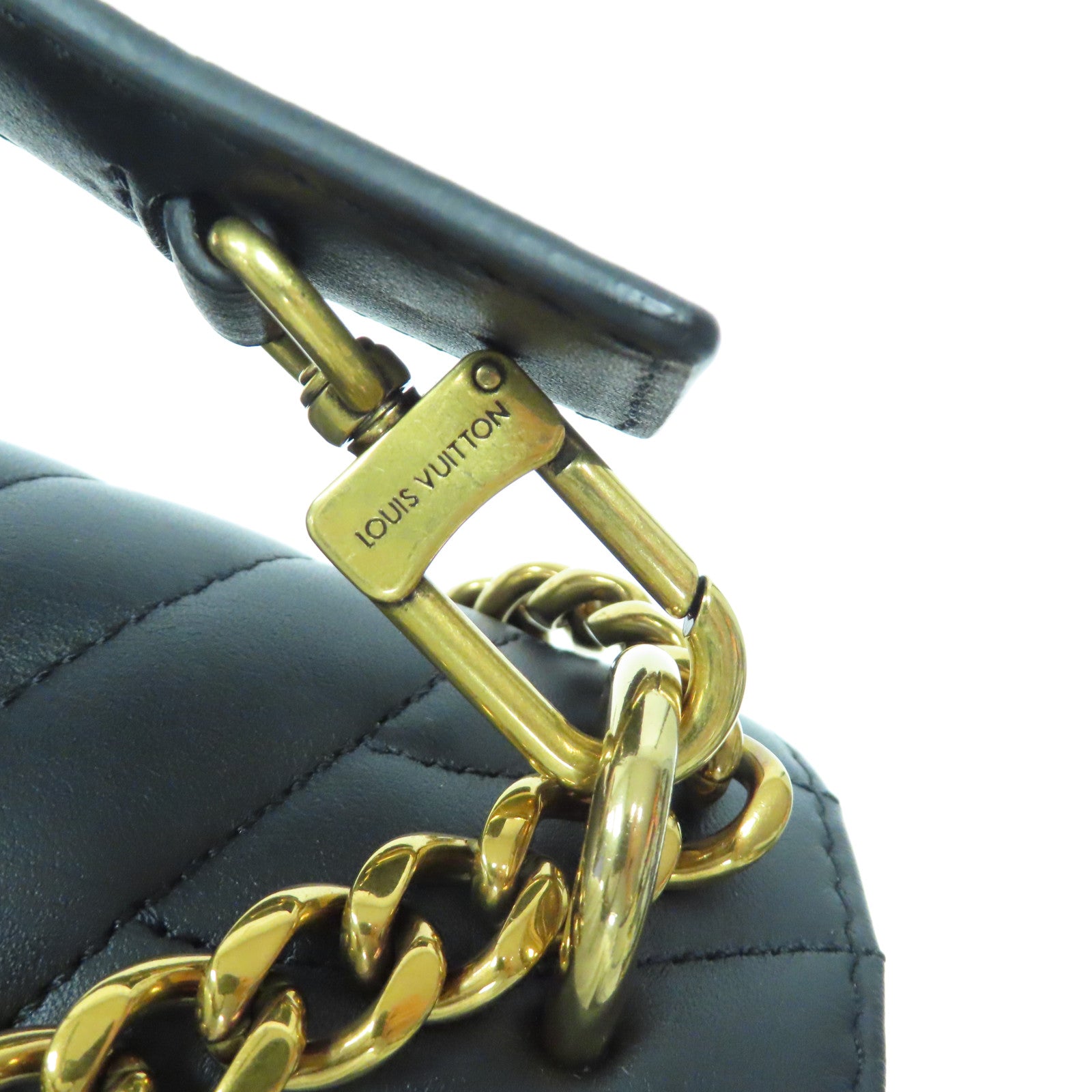 LOUIS VUITTON 牛皮皮革New Wave MM金扣手挽肩背兩用袋黑色